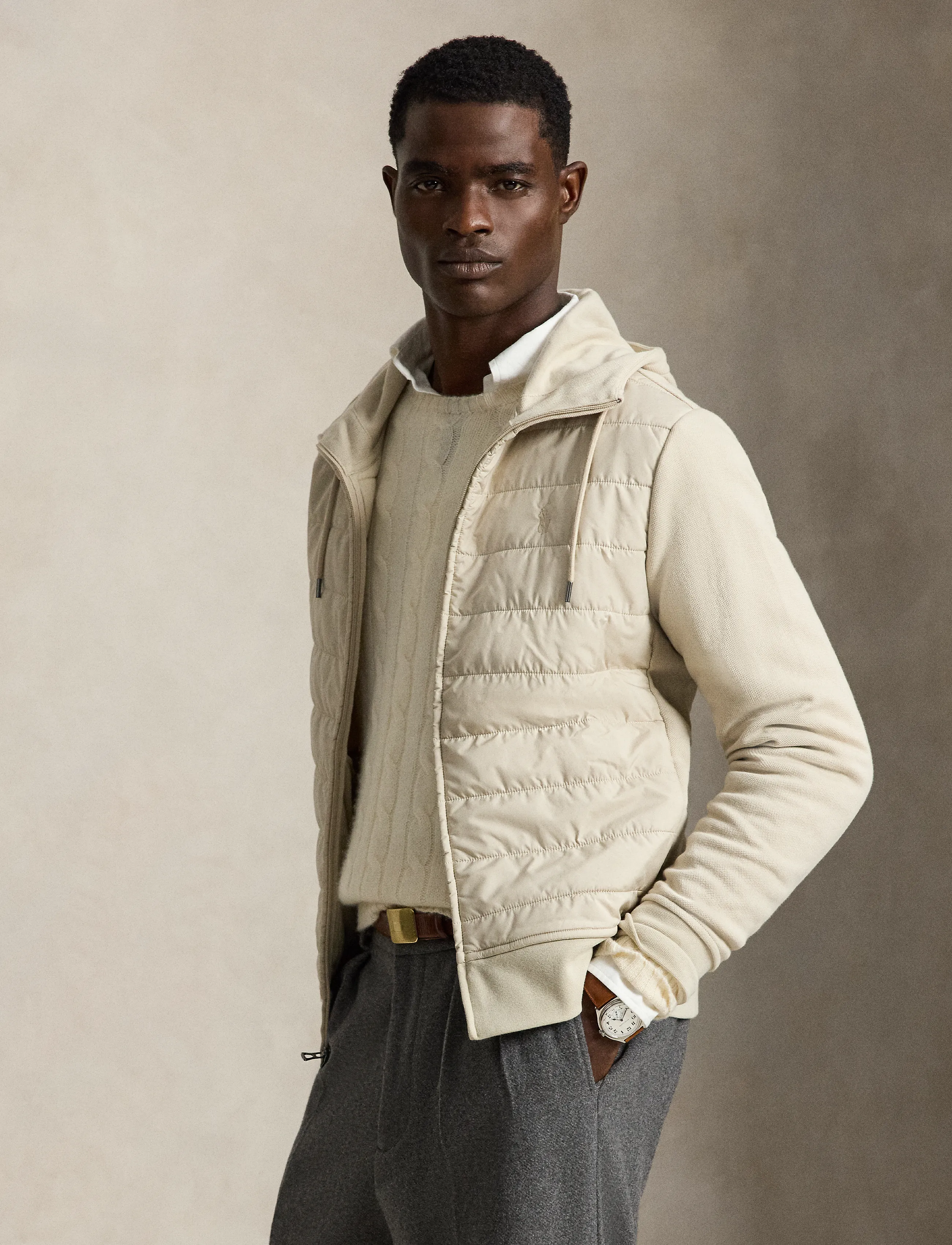 Polo Ralph Lauren - Hybrid Full-Zip Hoodie - hybrid-jacken - stoneware grey - 4