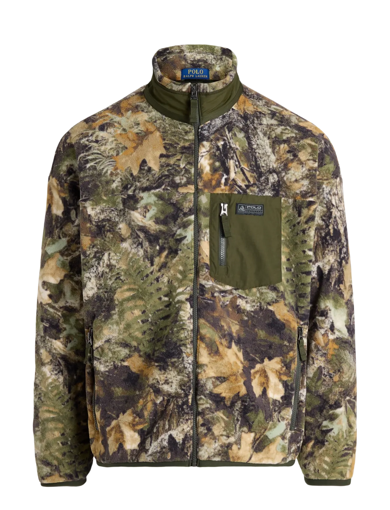 Polo Ralph Lauren Relaxed Fit Forest-Print Fleece Jacket - Outerwear - FOREST CAMO / khaki/green