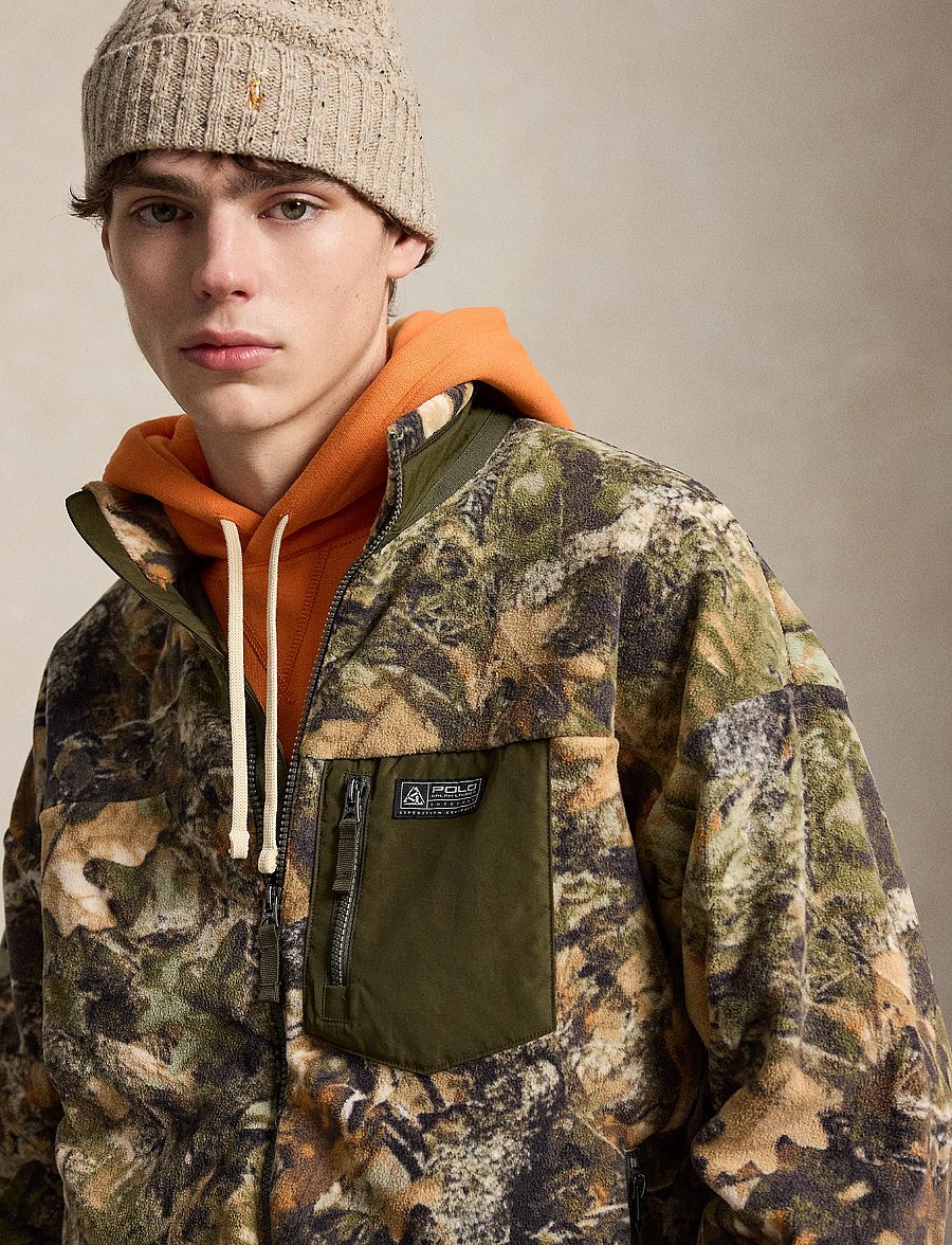 Polo Ralph Lauren - Relaxed Fit Forest-Print Fleece Jacket - bomber jackets - forest camo - 5