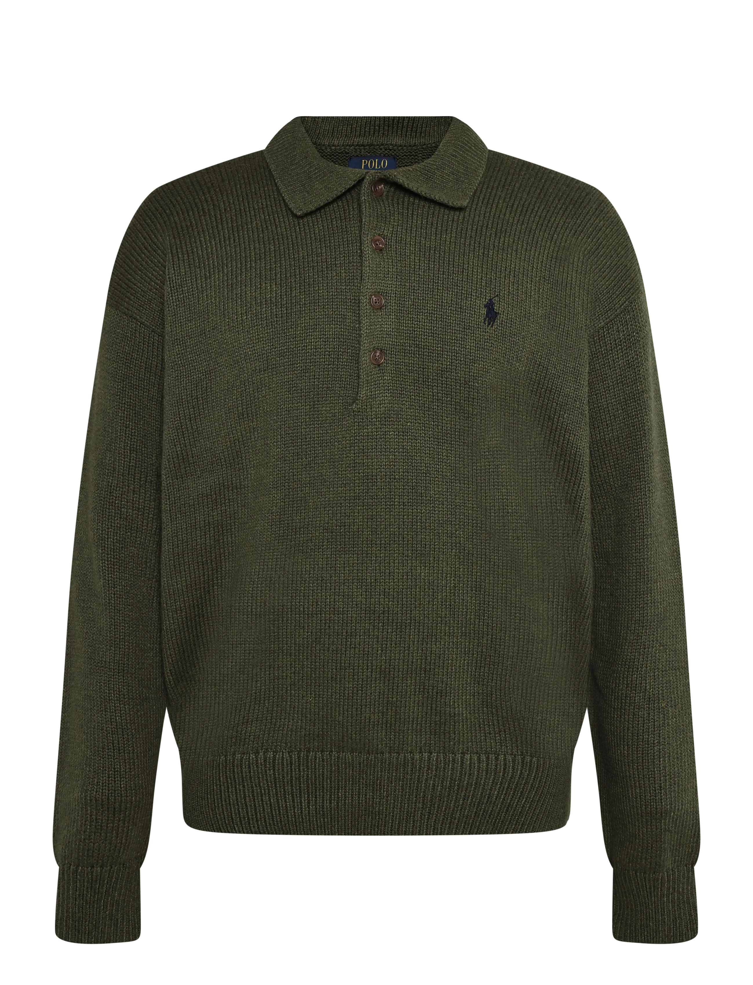 Polo Ralph Lauren Relaxed Fit Cable Cotton Polo Sweater - Vis alt - OLIVE SHRUB HEATH / khaki/green