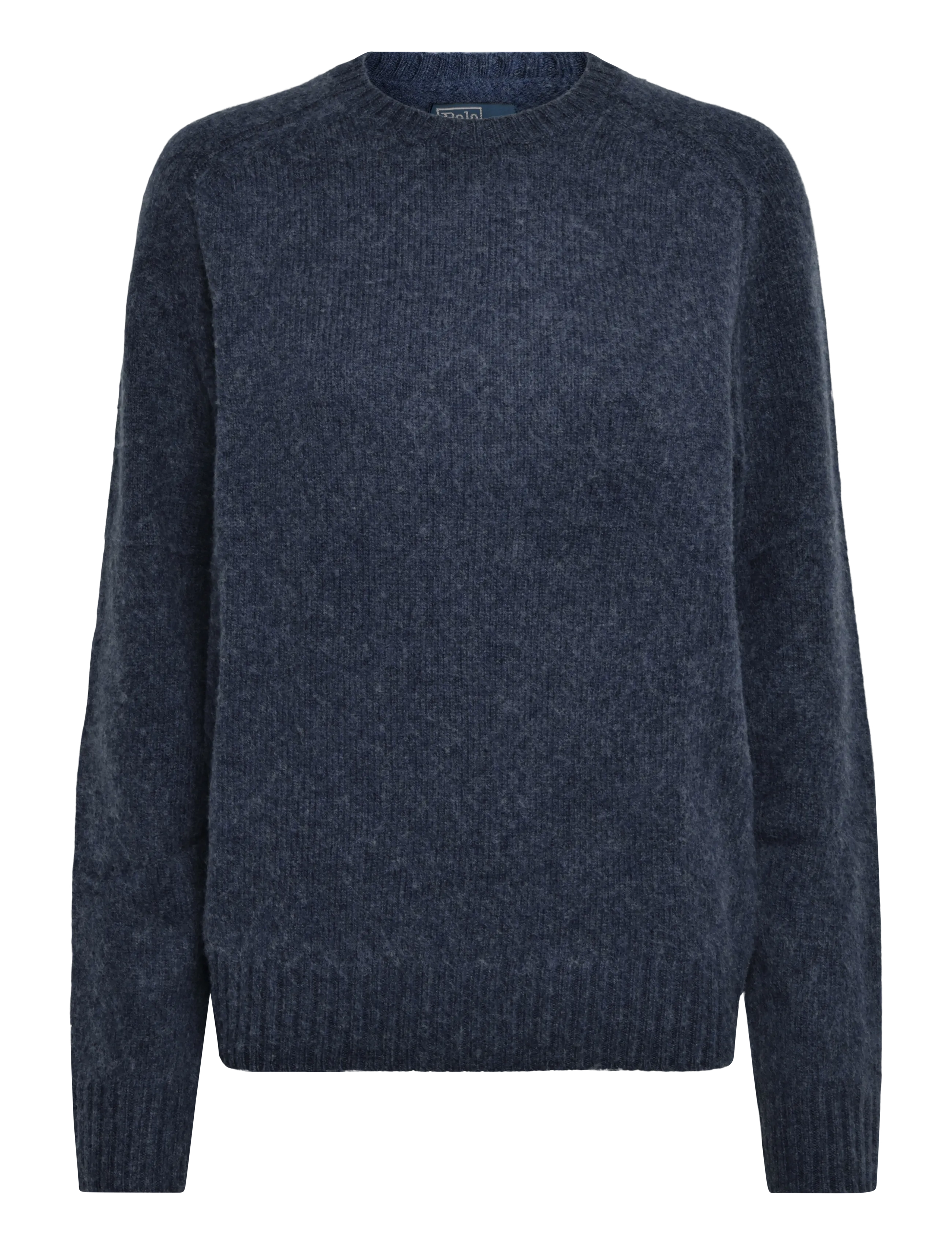 Polo Ralph Lauren Suede-Patch Wool-Cashmere Sweater - Ümmarguse kaelusega kudumid - BASALT NAVY HTHR / navy