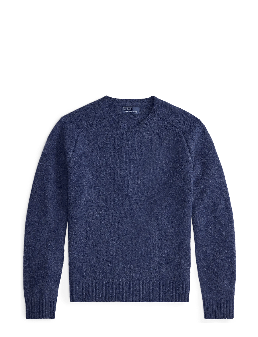 Polo Ralph Lauren - Suede-Patch Wool-Cashmere Sweater - Ümmarguse kaelusega kudumid - basalt navy hthr - 1