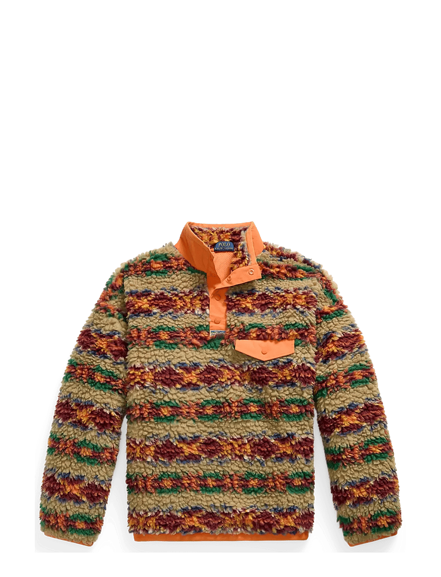 Polo Ralph Lauren - Relaxed Fit Pile Fleece Pullover - red rock fairisle - 0