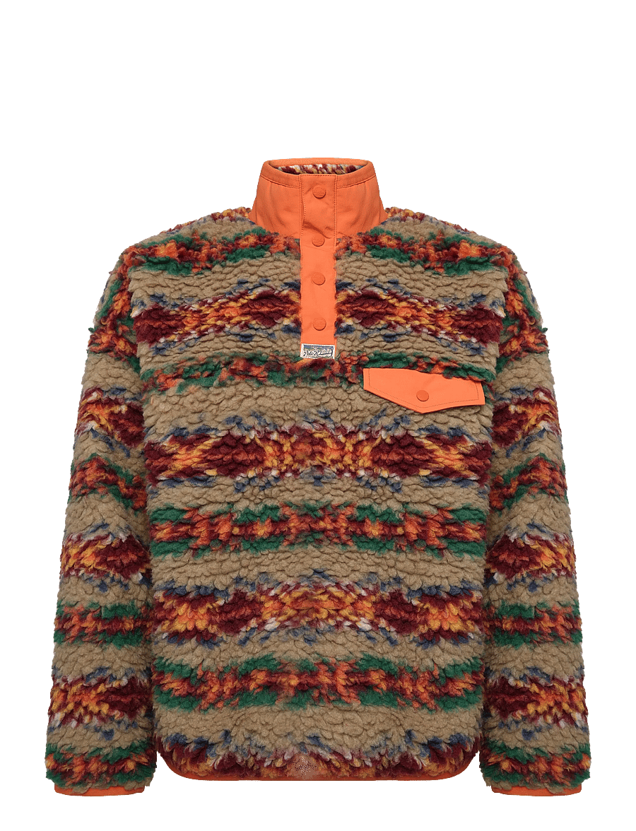 Polo Ralph Lauren - Relaxed Fit Pile Fleece Pullover - teddy sweaters - red rock fairisle - 0