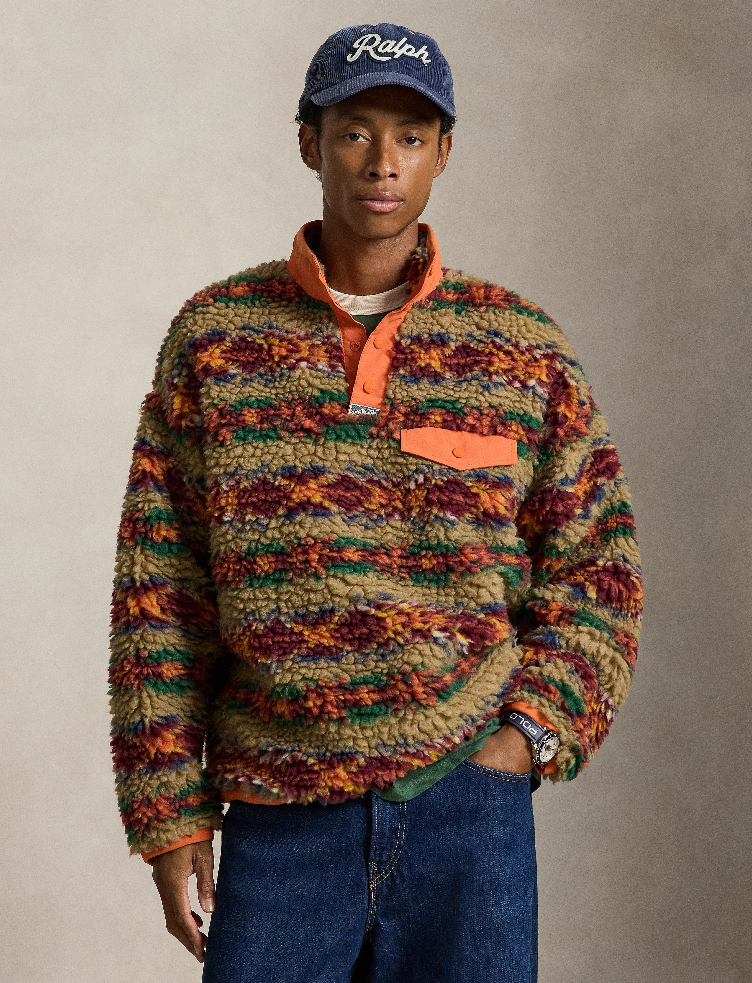 Polo Ralph Lauren Relaxed Fit Pile Fleece Pullover - Für ihn - RED ROCK FAIRISLE / orange