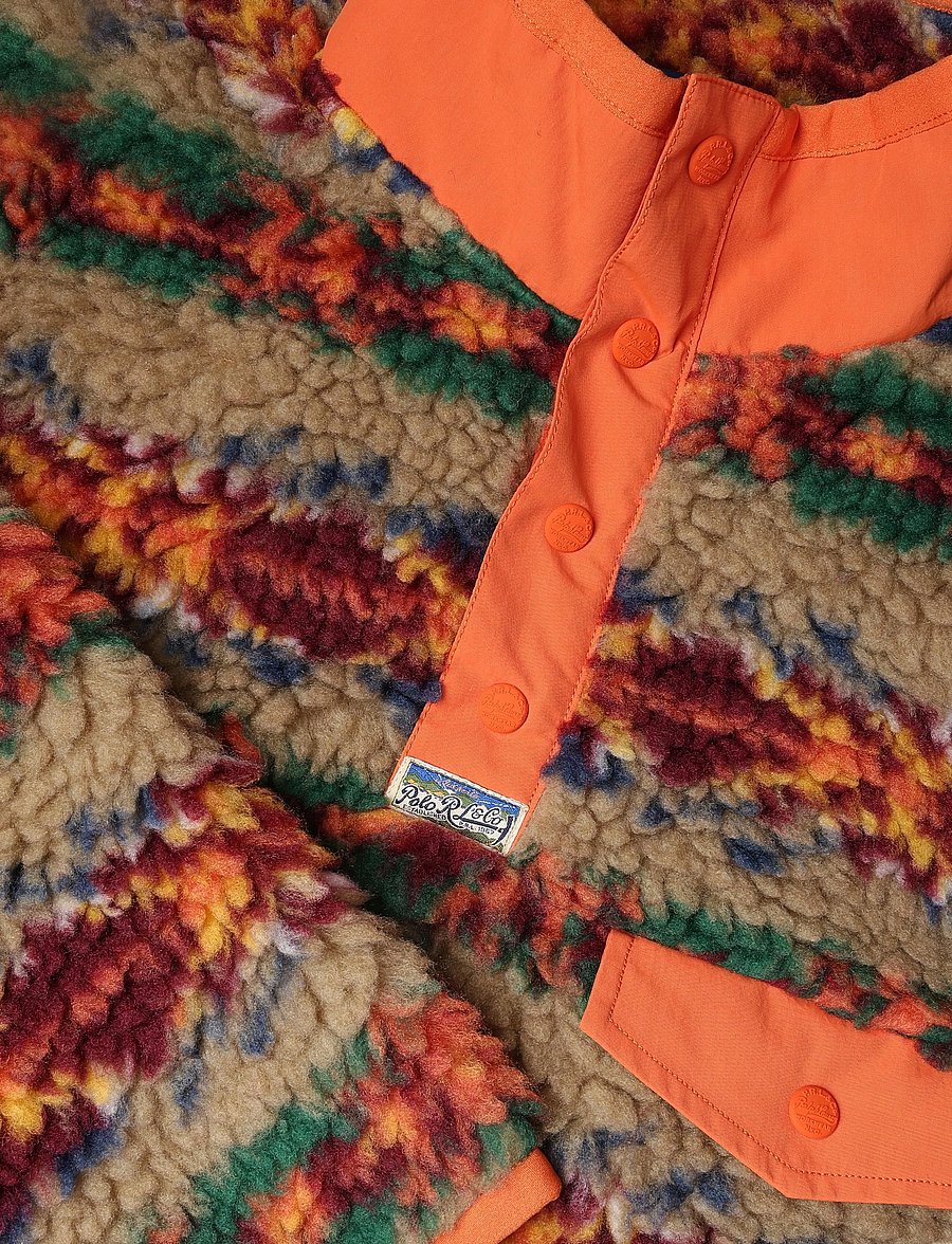 Polo Ralph Lauren - Relaxed Fit Pile Fleece Pullover - teddy sweaters - red rock fairisle - 2