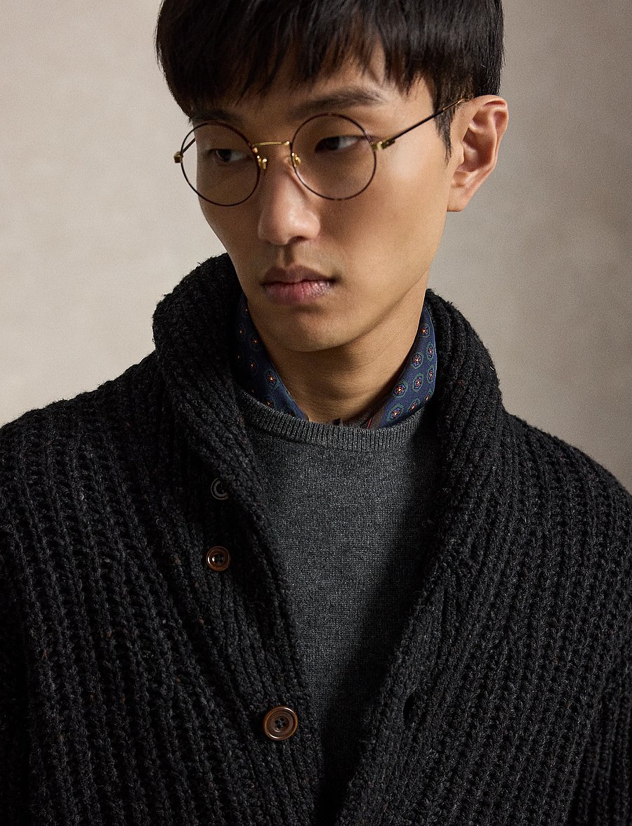 Polo Ralph Lauren - Wool-Blend Shawl Cardigan - cardigans - black marl - 5