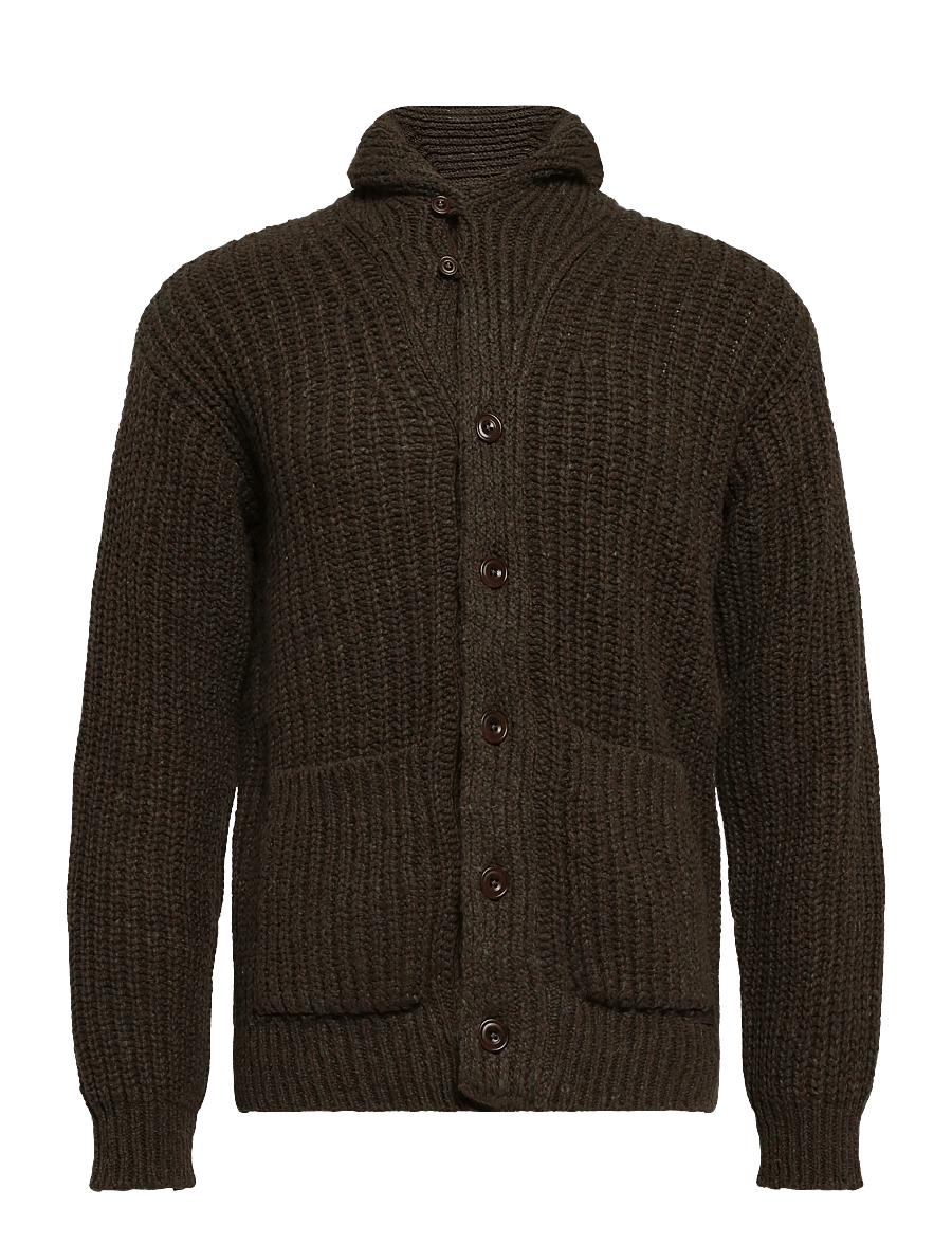 Polo Ralph Lauren - Wool-Blend Shawl Cardigan - cardigans - olive brown marl - 1