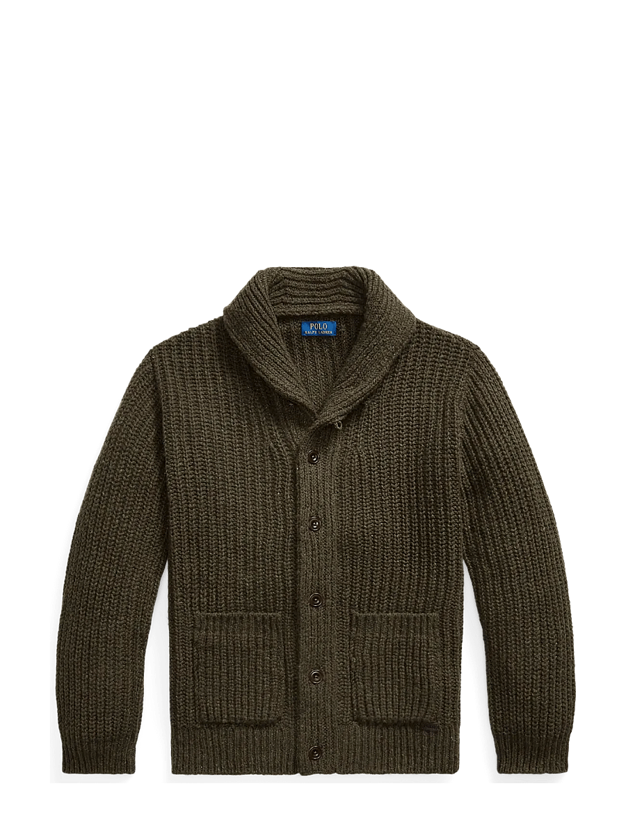 Polo Ralph Lauren - Wool-Blend Shawl Cardigan - cardigans - olive brown marl - 0