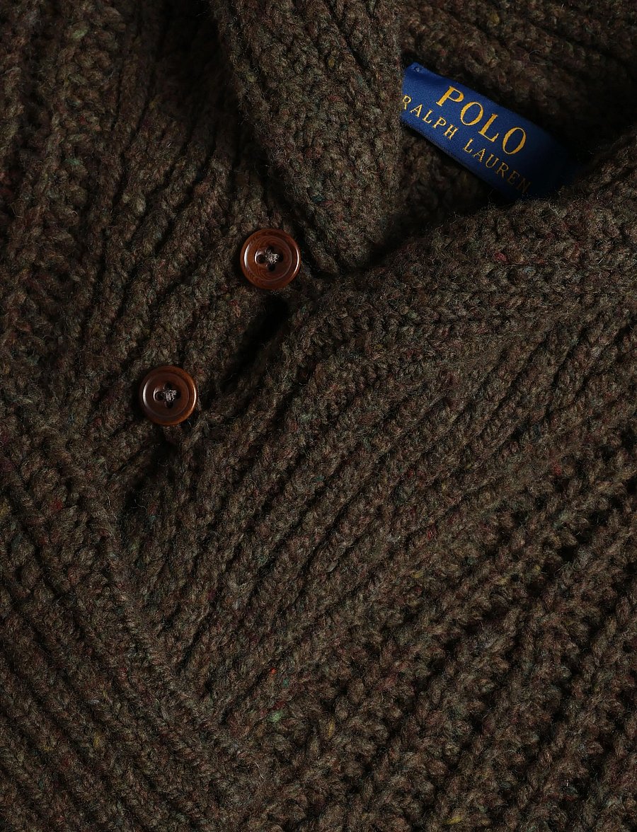Polo Ralph Lauren - Wool-Blend Shawl Cardigan - cardigans - olive brown marl - 3
