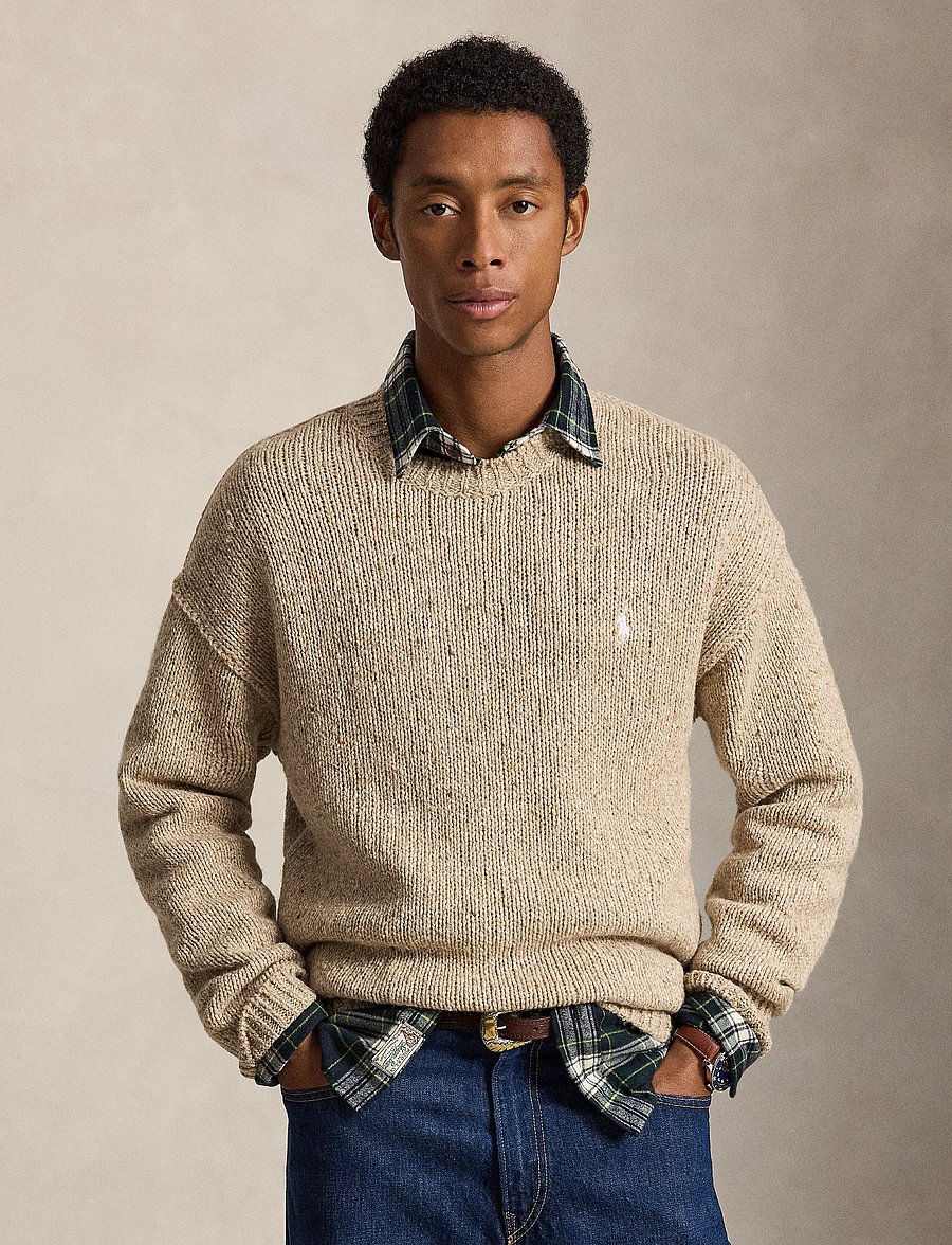 Polo Ralph Lauren - Wool-Blend Crewneck Sweater - round necks - oatmeal marl - 1
