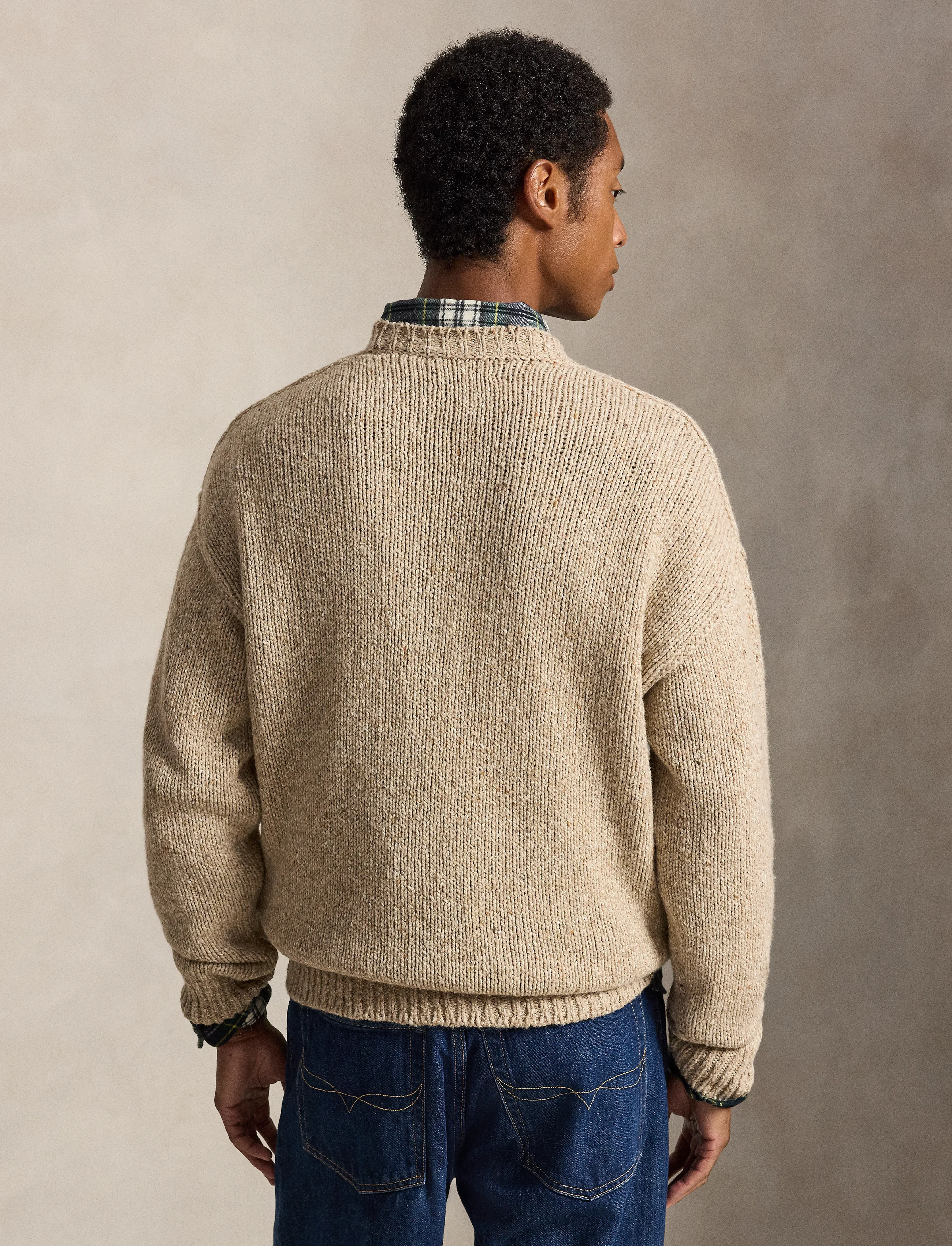 Polo Ralph Lauren - Wool-Blend Crewneck Sweater - round necks - oatmeal marl - 4