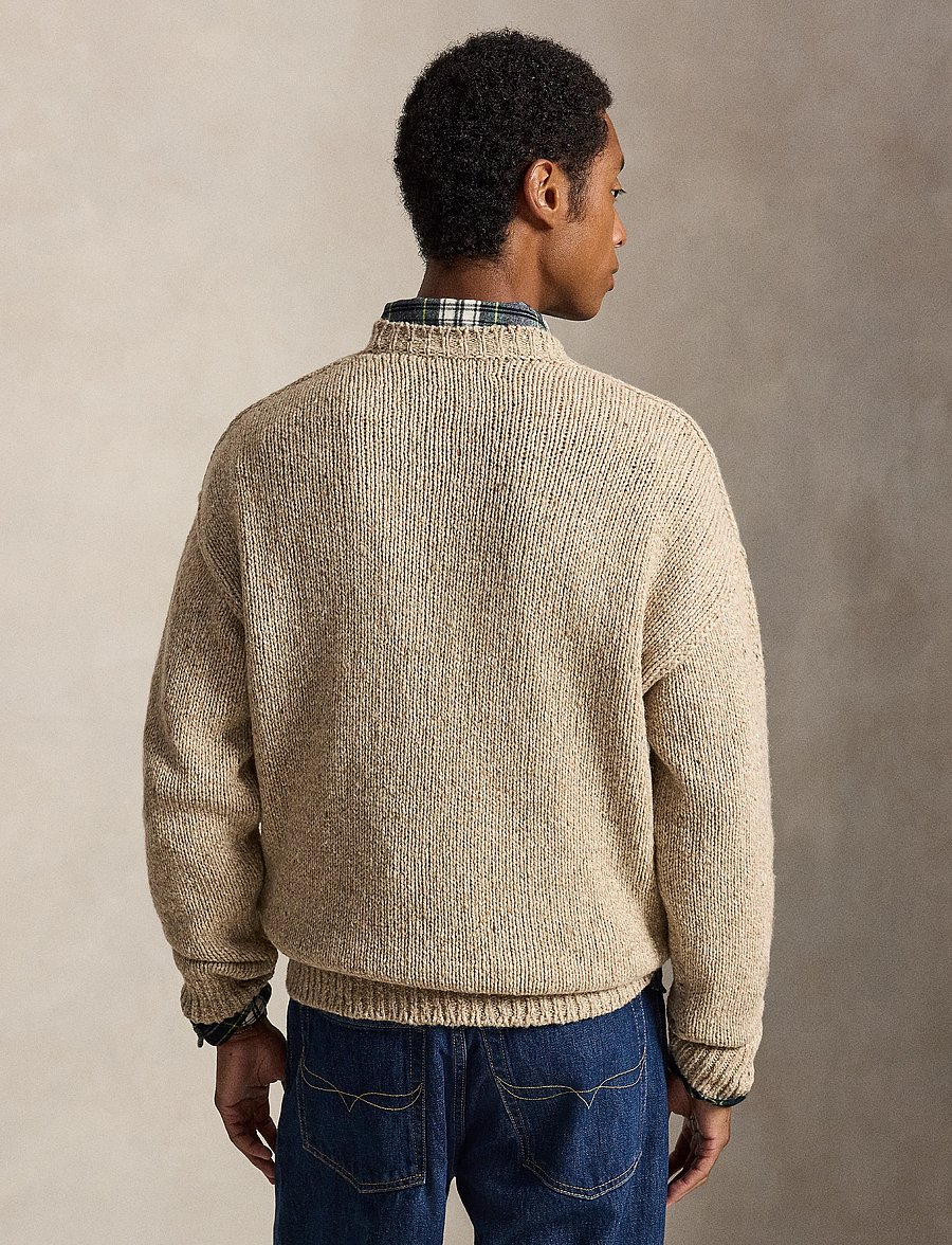 Polo Ralph Lauren - Wool-Blend Crewneck Sweater - round necks - oatmeal marl - 4