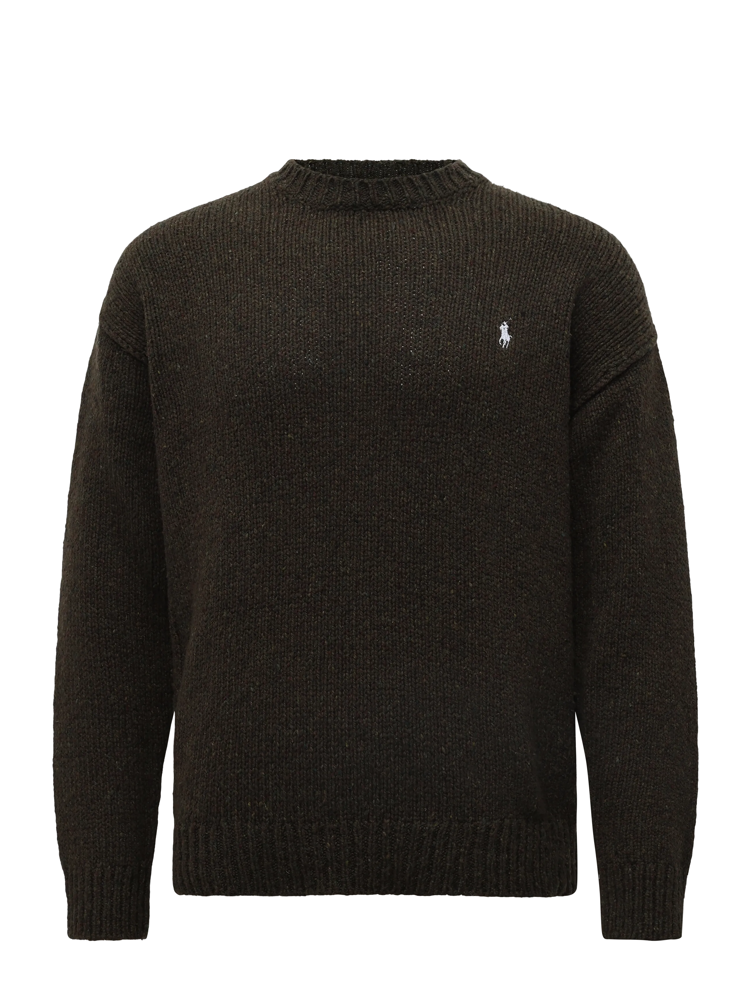 Polo Ralph Lauren Wool-Blend Crewneck Sweater - Clothing - OLIVE BROWN MARL / khaki/green