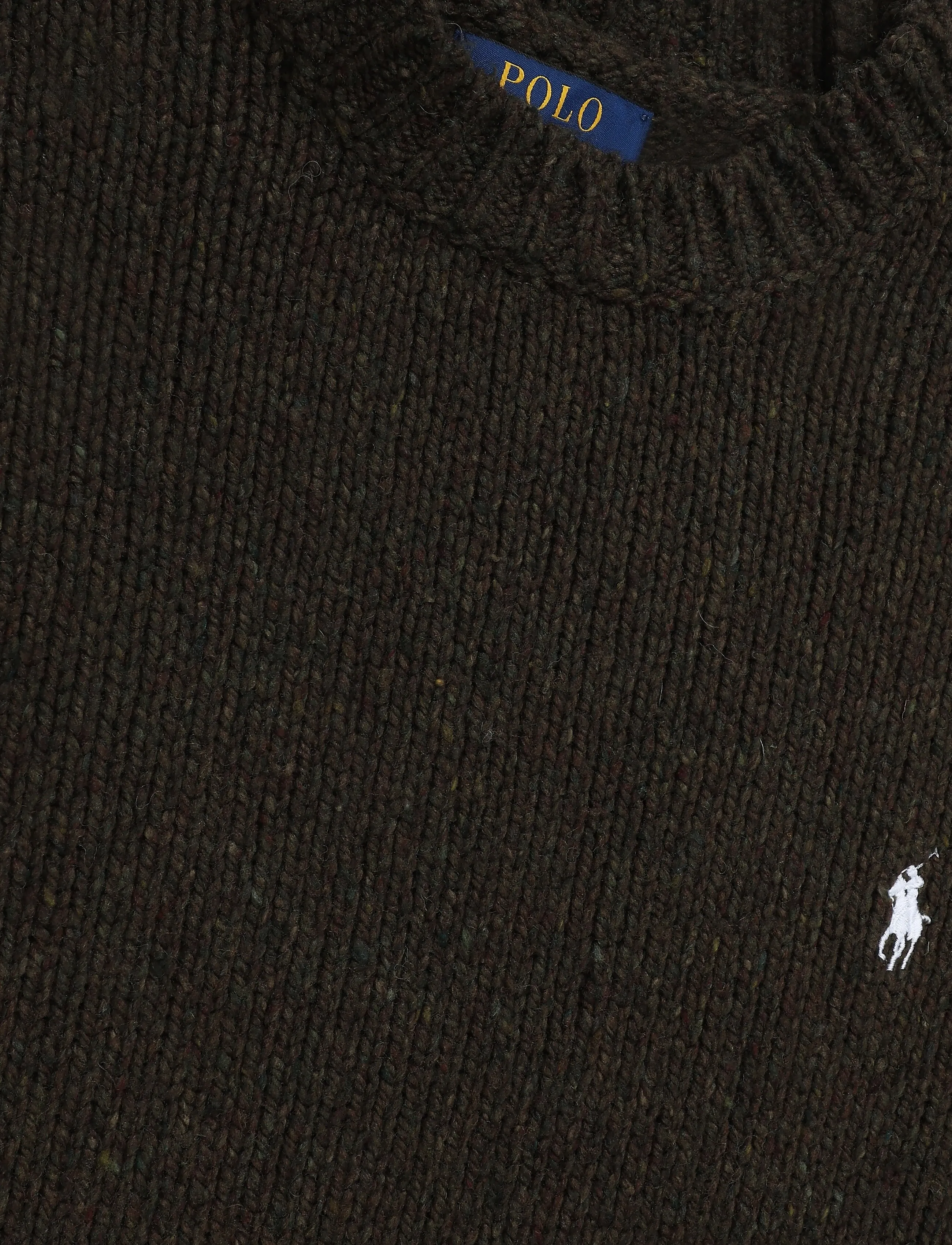Polo Ralph Lauren - Wool-Blend Crewneck Sweater - round necks - olive brown marl - 2