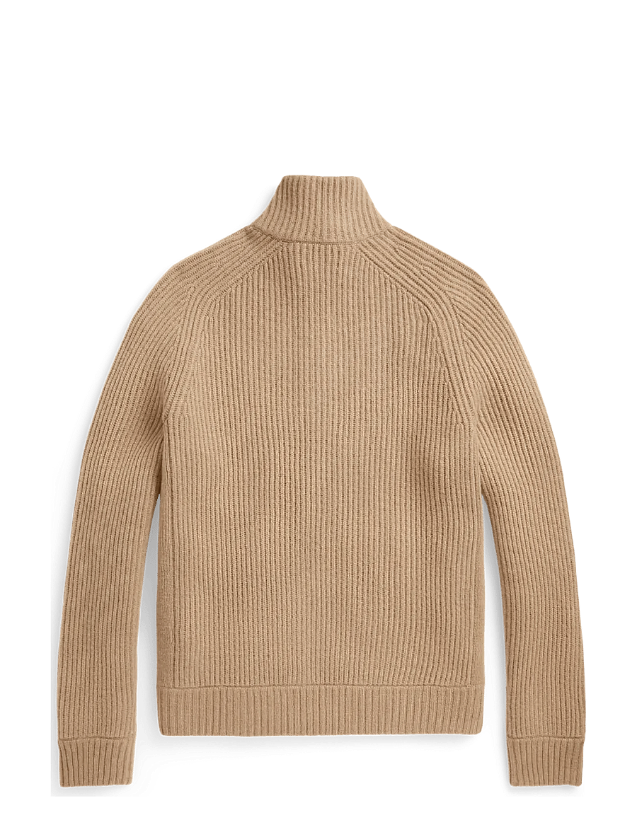 Polo Ralph Lauren - Wool-Cashmere Full-Zip Sweater - fullzip strik - camel melange - 1