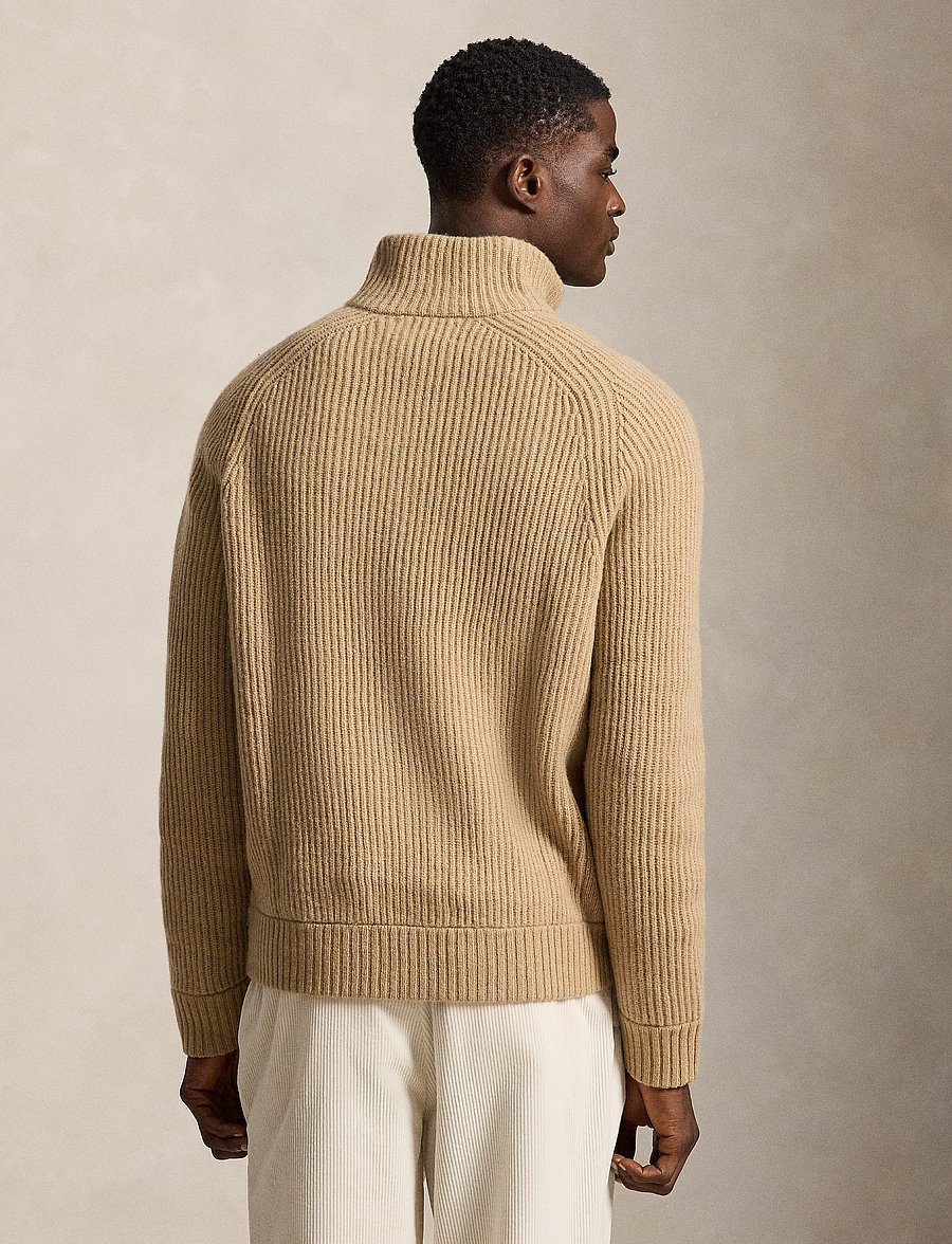 Polo Ralph Lauren - Wool-Cashmere Full-Zip Sweater - lukuga džemprid - camel melange - 4