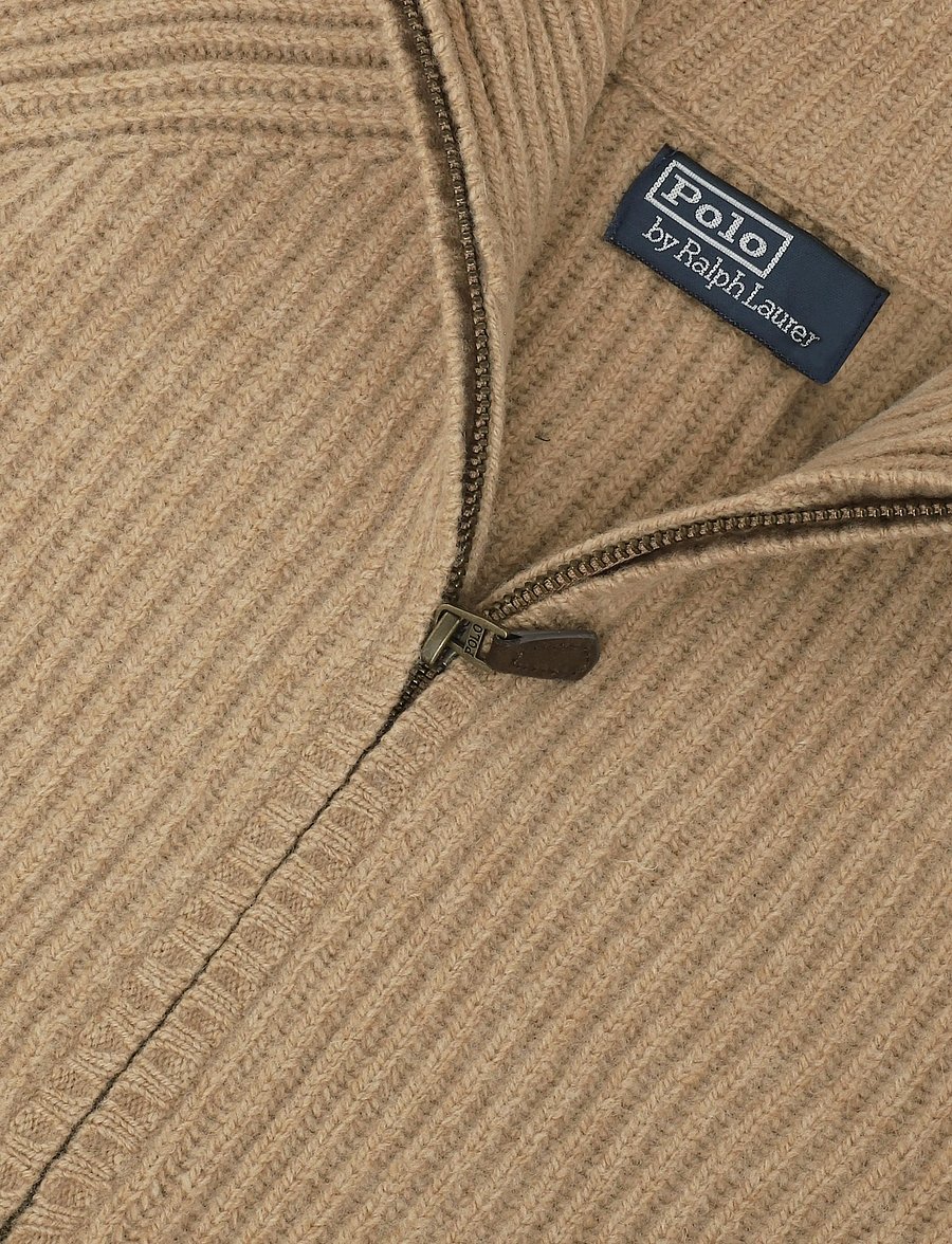 Polo Ralph Lauren - Wool-Cashmere Full-Zip Sweater - lukuga džemprid - camel melange - 5