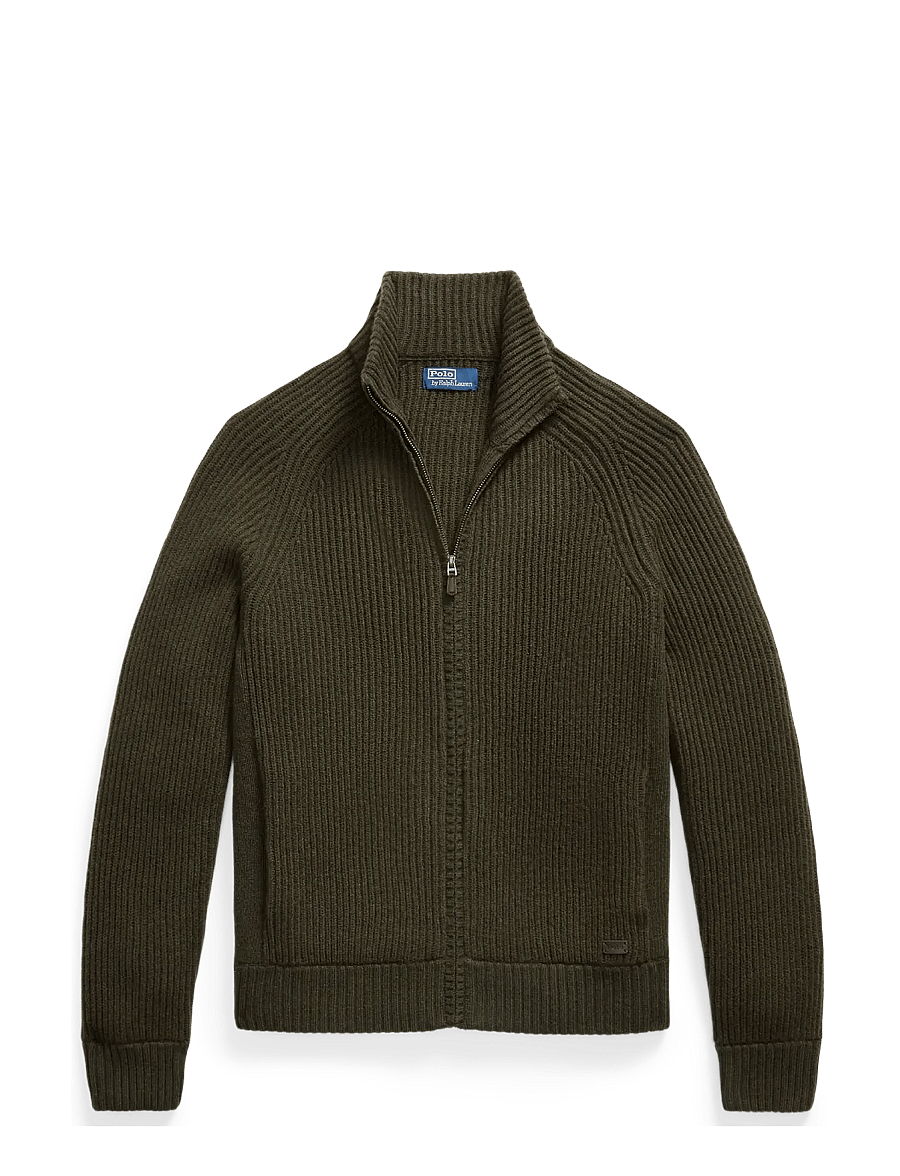 Polo Ralph Lauren - Wool-Cashmere Full-Zip Sweater - lukuga džemprid - ekanite olive hth - 0