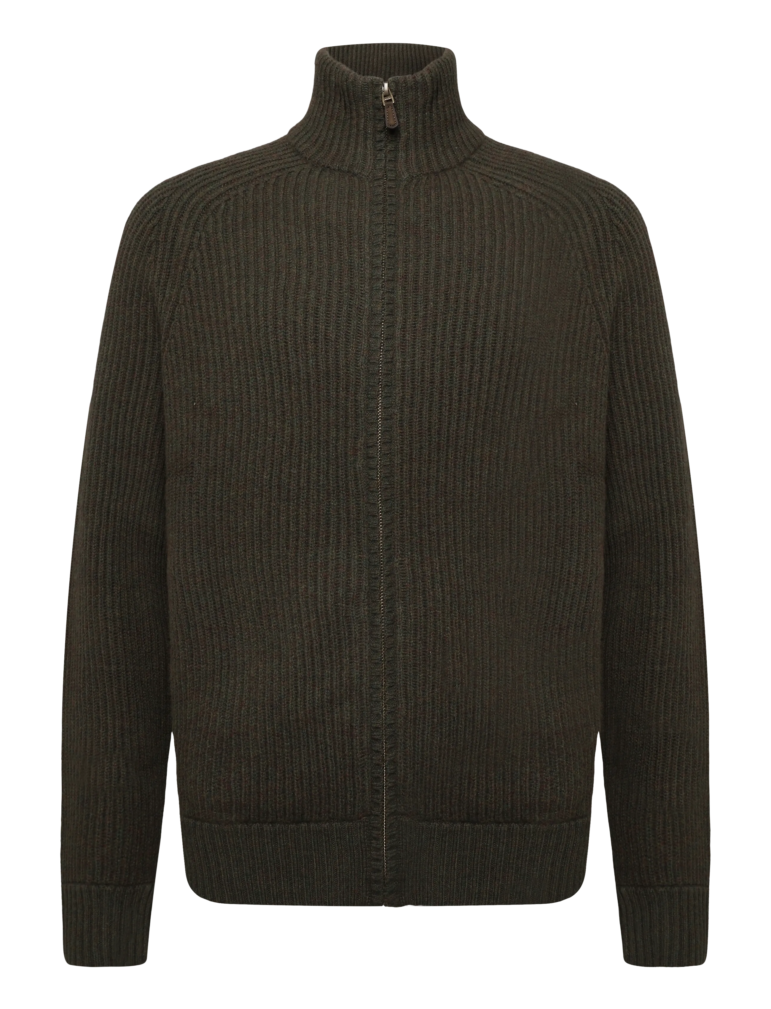 Polo Ralph Lauren Wool-Cashmere Full-Zip Sweater - Kläder - EKANITE OLIVE HTH / khaki/green