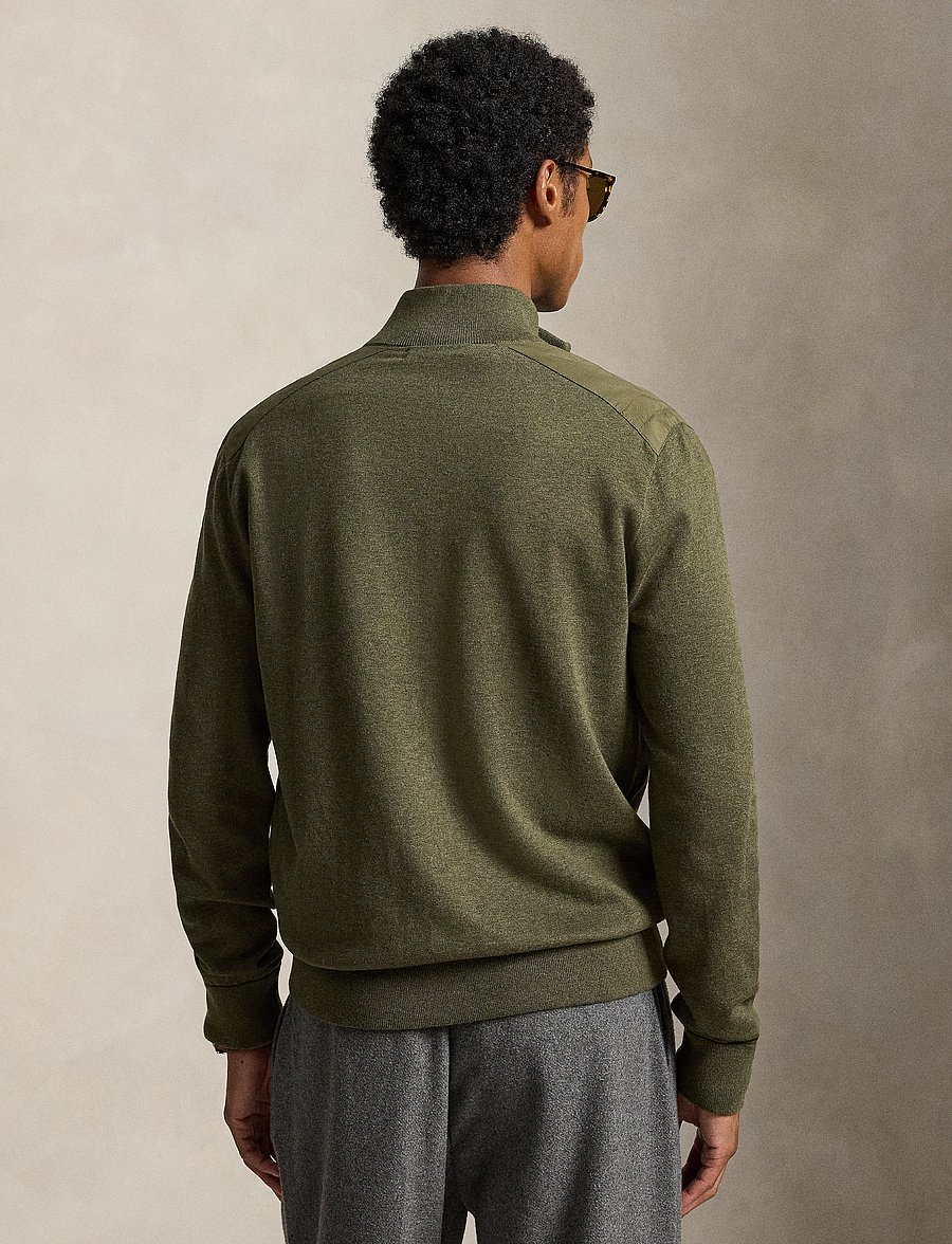 Polo Ralph Lauren - Hybrid Mockneck Cardigan - cardigans - olive combo - 4
