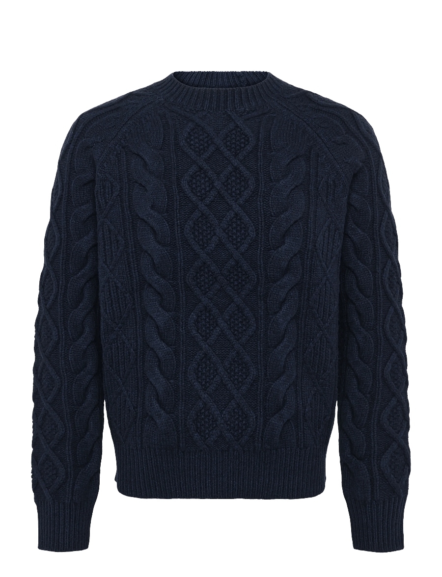 Polo Ralph Lauren - Aran-Knit Wool-Alpaca Sweater - rundhals - glaucus nvy hthr - 2