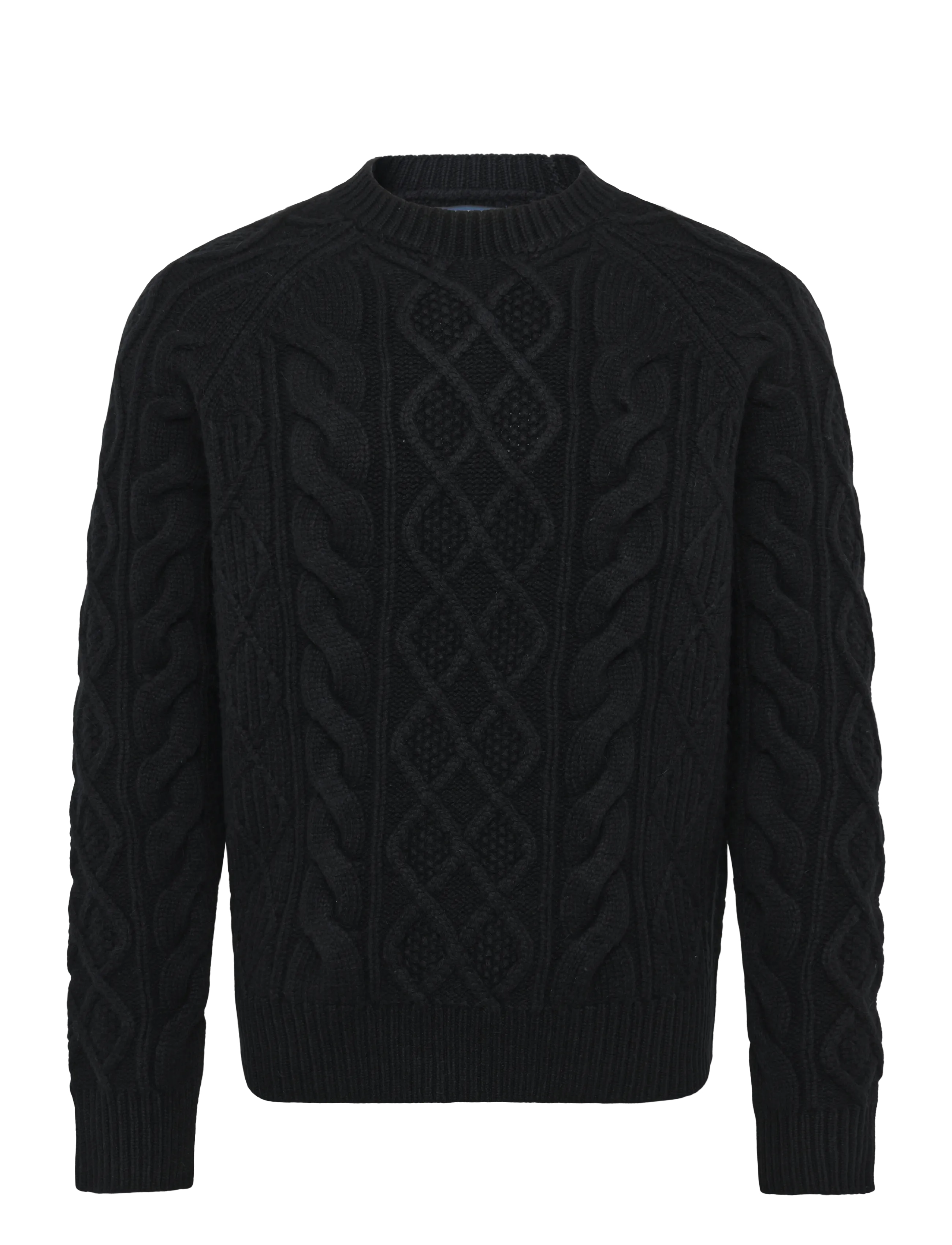 Polo Ralph Lauren Aran-Knit Wool-Alpaca Sweater, Mænd, Aran Striktrøje, Sort, Str: S