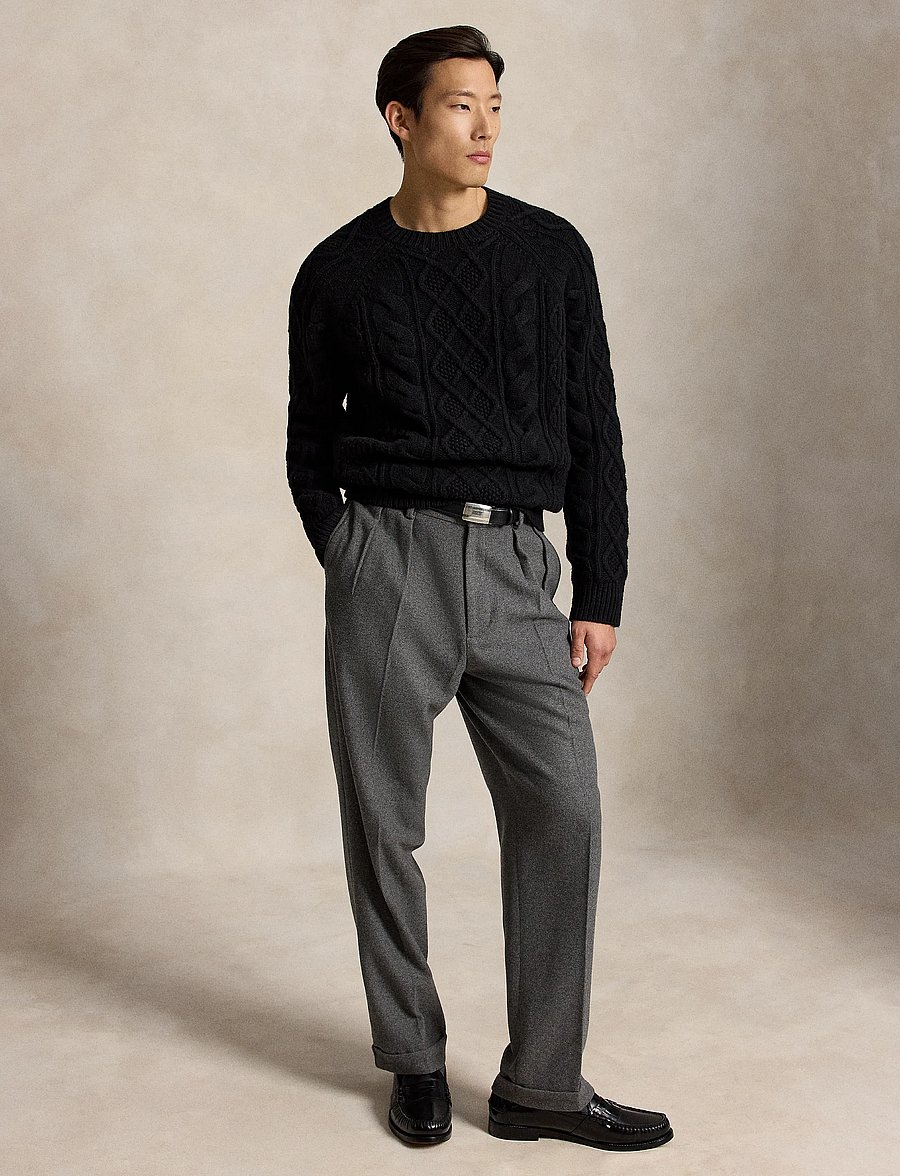 Polo Ralph Lauren - Aran-Knit Wool-Alpaca Sweater - polo black - 5