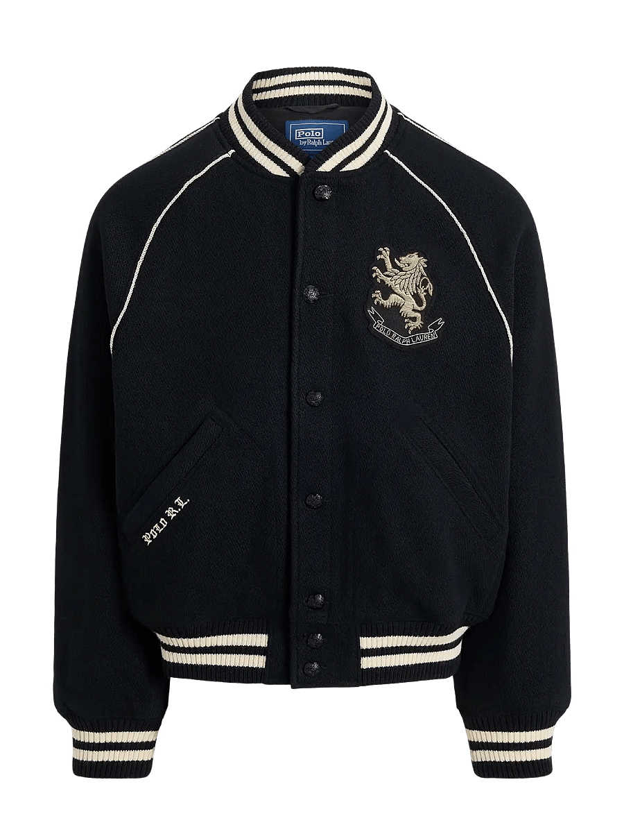 Polo Ralph Lauren - Bullion-Patch Wool-Blend Jacket - varsity-jacken - polo black - 0
