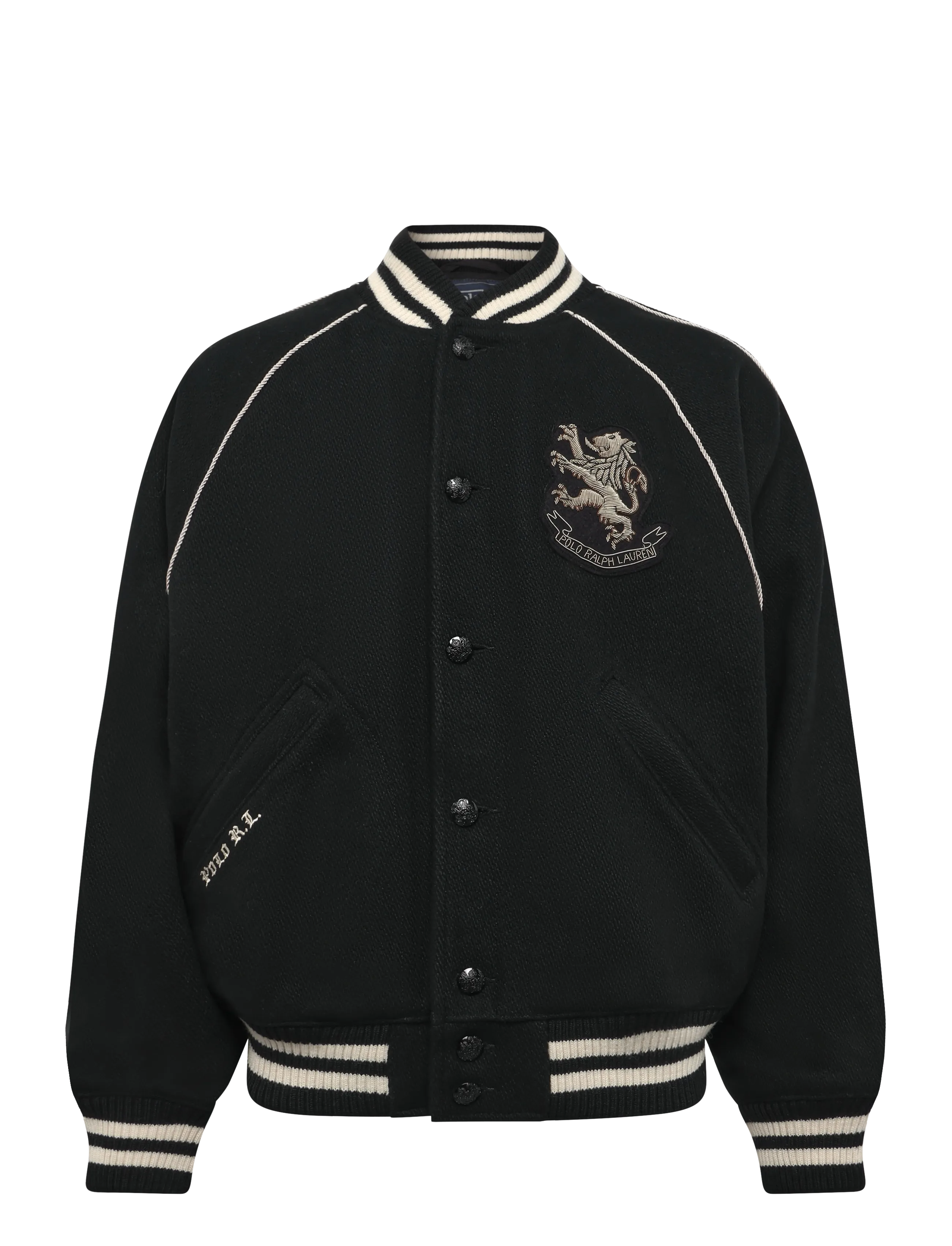 Polo Ralph Lauren Bullion-Patch Wool-Blend Jacket - Jackets & Coats - POLO BLACK / black