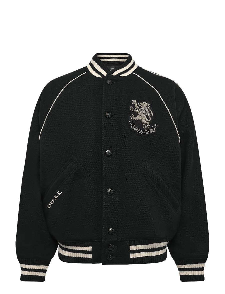 Polo Ralph Lauren - Jacka i ullblandning med emblem - collegejackor - polo black - 0