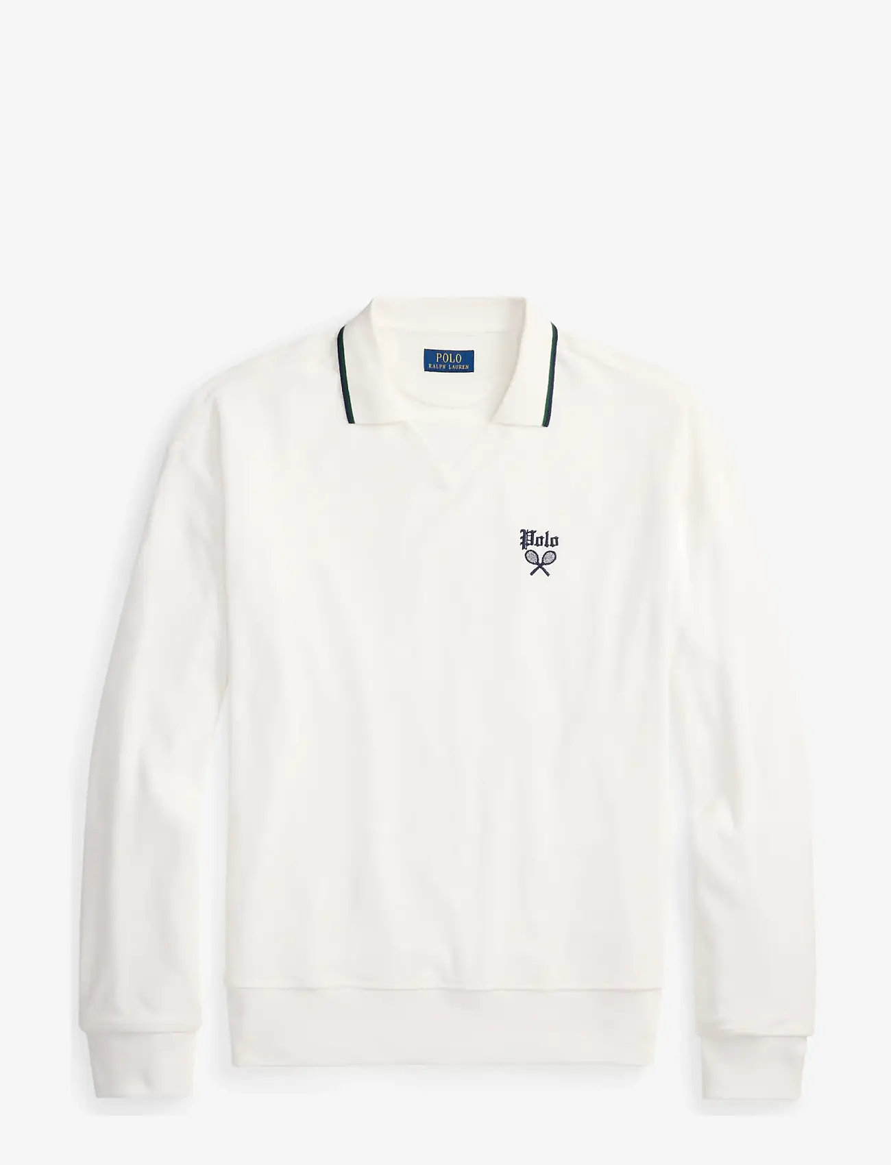 Polo Ralph Lauren - Terry Polo-Collar Sweatshirt - langærmede poloer - white - 1