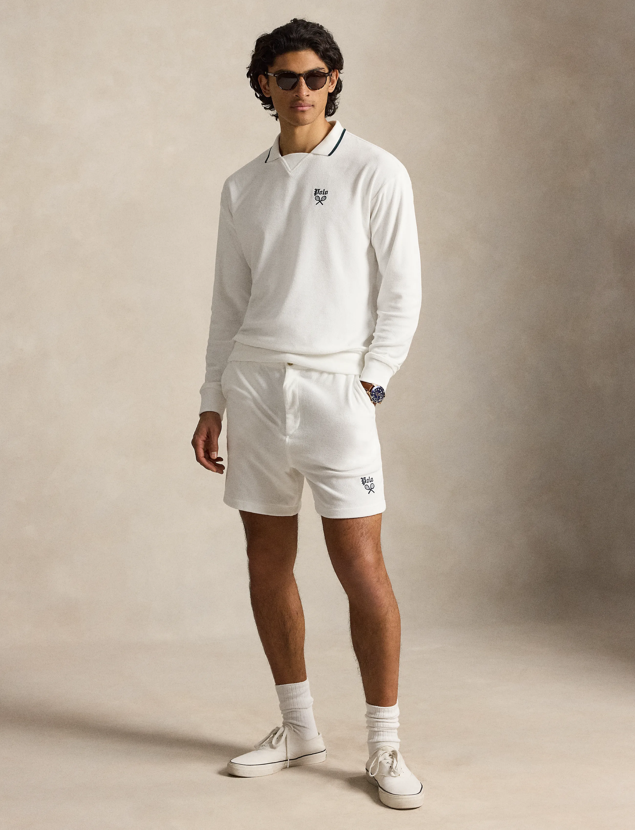 Polo Ralph Lauren - Terry Polo-Collar Sweatshirt - long-sleeved polos - white - 3