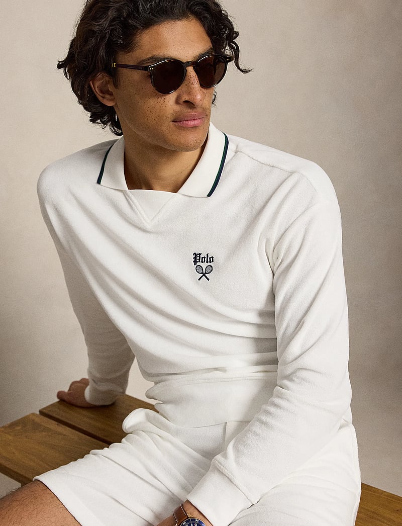 Polo Ralph Lauren - Terry Polo-Collar Sweatshirt - polo marškinėliai ilgomis rankovėmis - white - 4