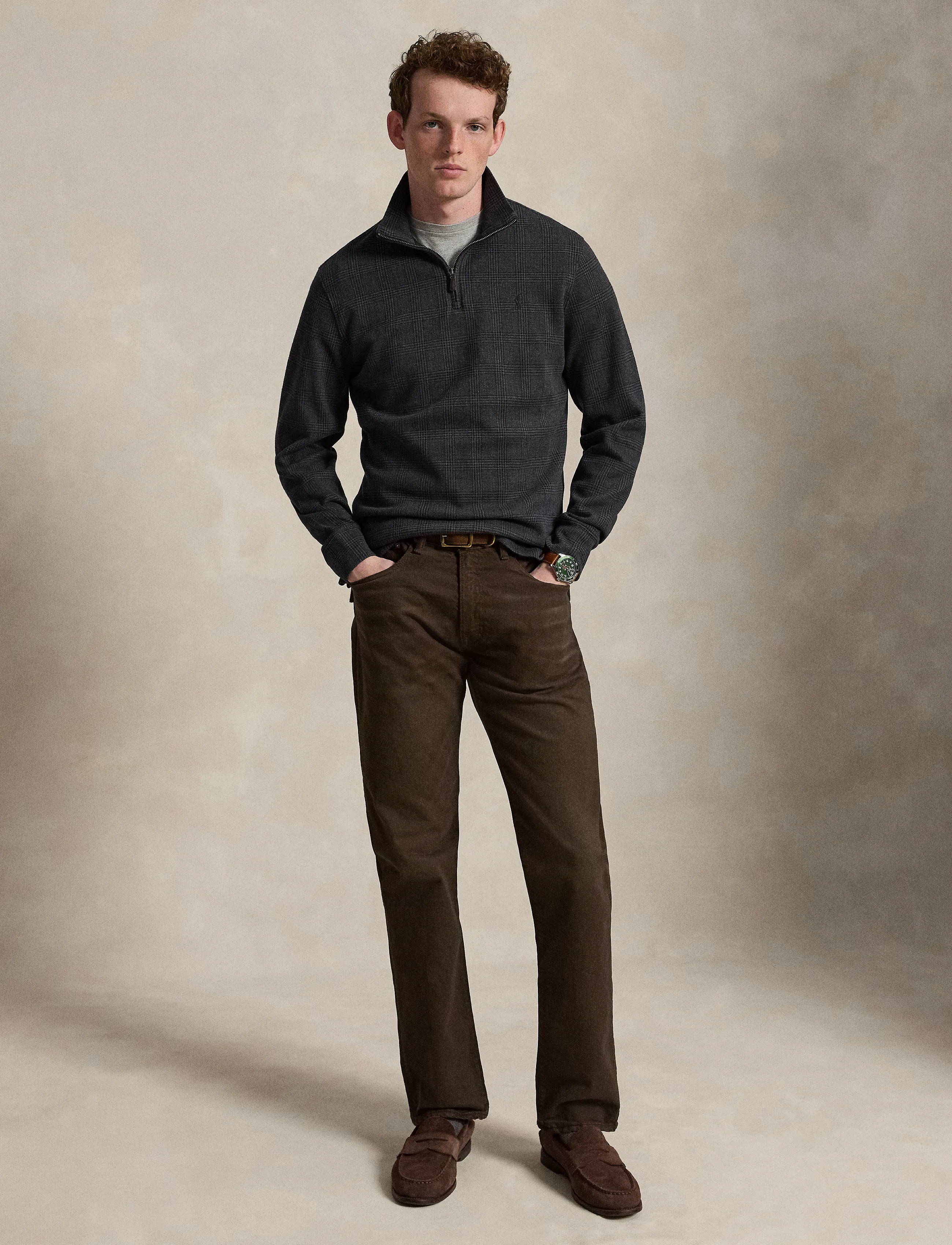 Polo Ralph Lauren - Plaid Estate-Rib Quarter-Zip Pullover - edgewood glen-wnd - 4