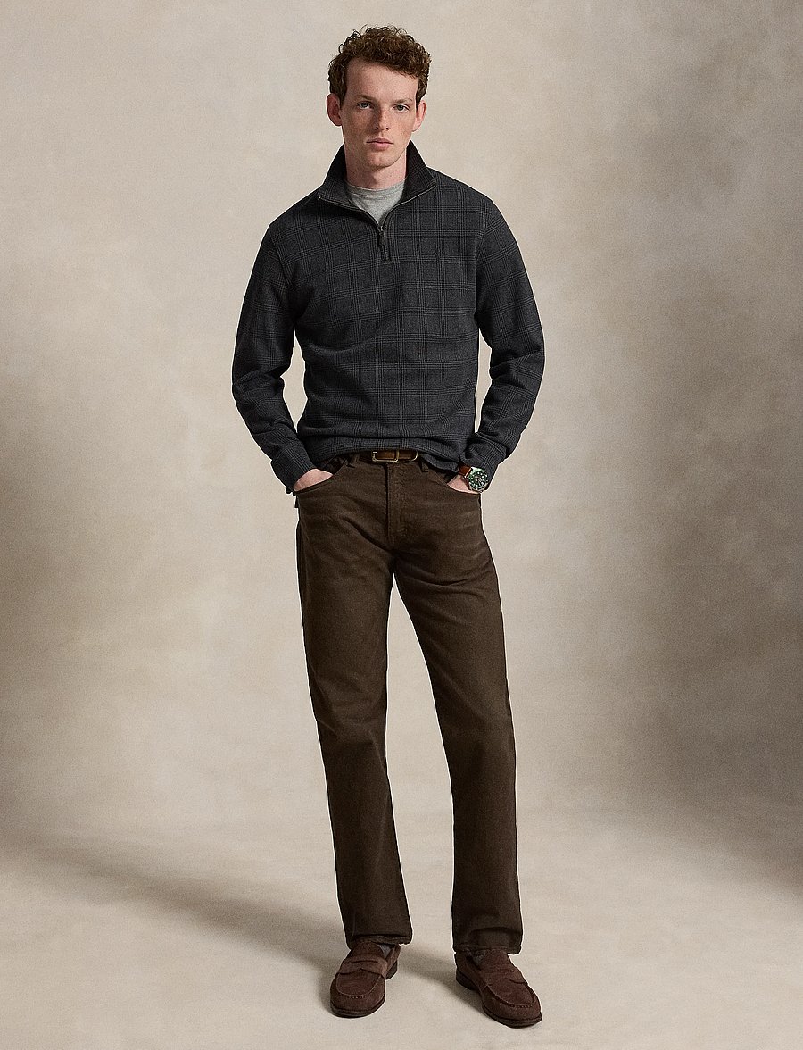 Polo Ralph Lauren - Plaid Estate-Rib Quarter-Zip Pullover - half zip jumpers - edgewood glen-wnd - 4