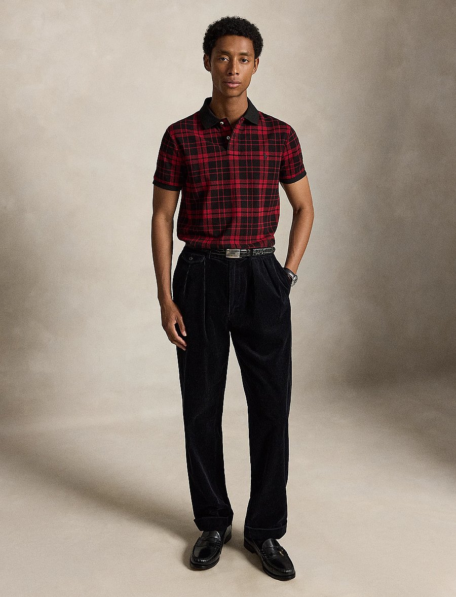 Polo Ralph Lauren - Custom Slim Fit Plaid Mesh Polo Shirt - windsor court pla - 0