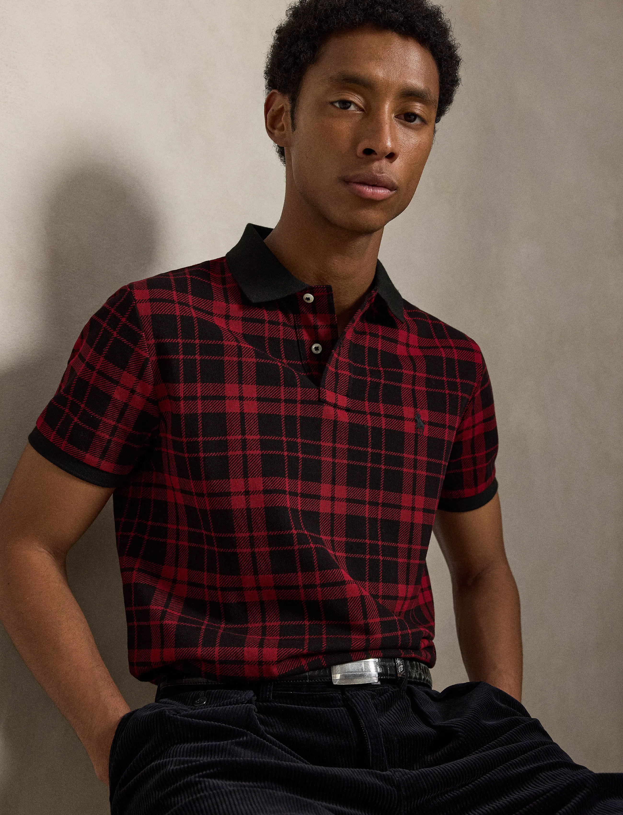 Polo Ralph Lauren - Custom Slim Fit Plaid Mesh Polo Shirt - windsor court pla - 3