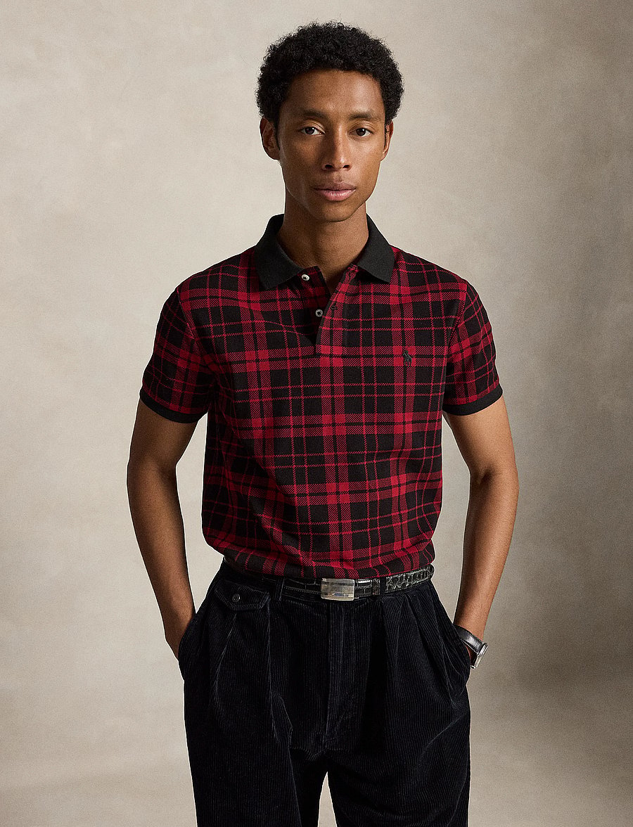 Polo Ralph Lauren - Custom Slim Fit Plaid Mesh Polo Shirt - windsor court pla - 4
