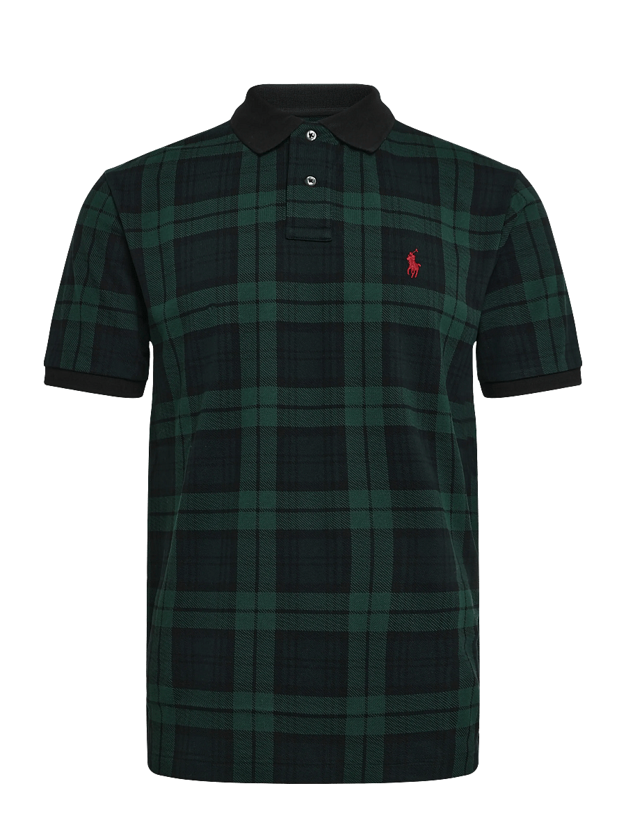 Polo Ralph Lauren - Custom Slim Fit Plaid Mesh Polo Shirt - blackwatch plaid - 0