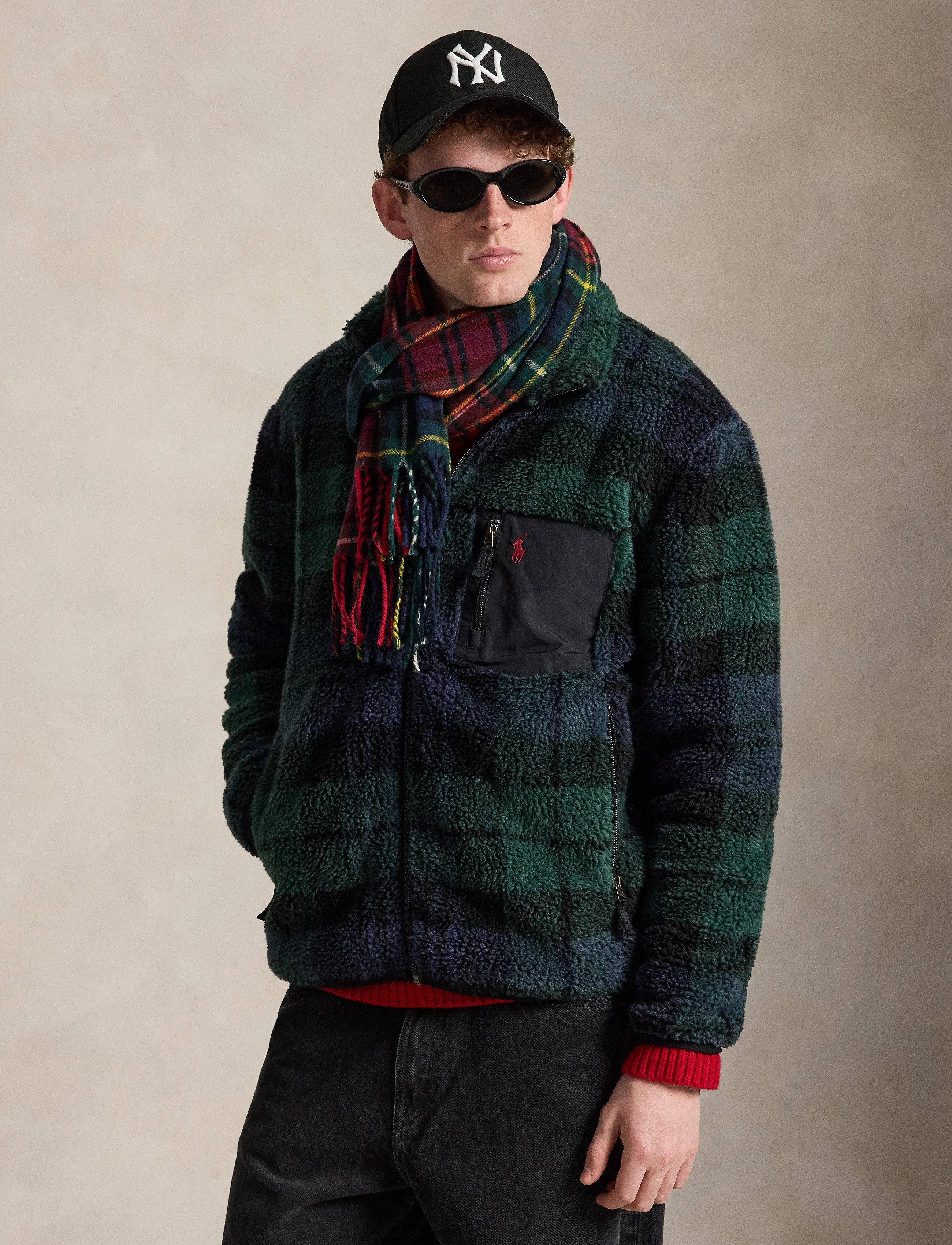 Polo Ralph Lauren Plaid Pile Fleece Jacket - Nach Anlass kaufen - BLACKWATCH PLAID / green