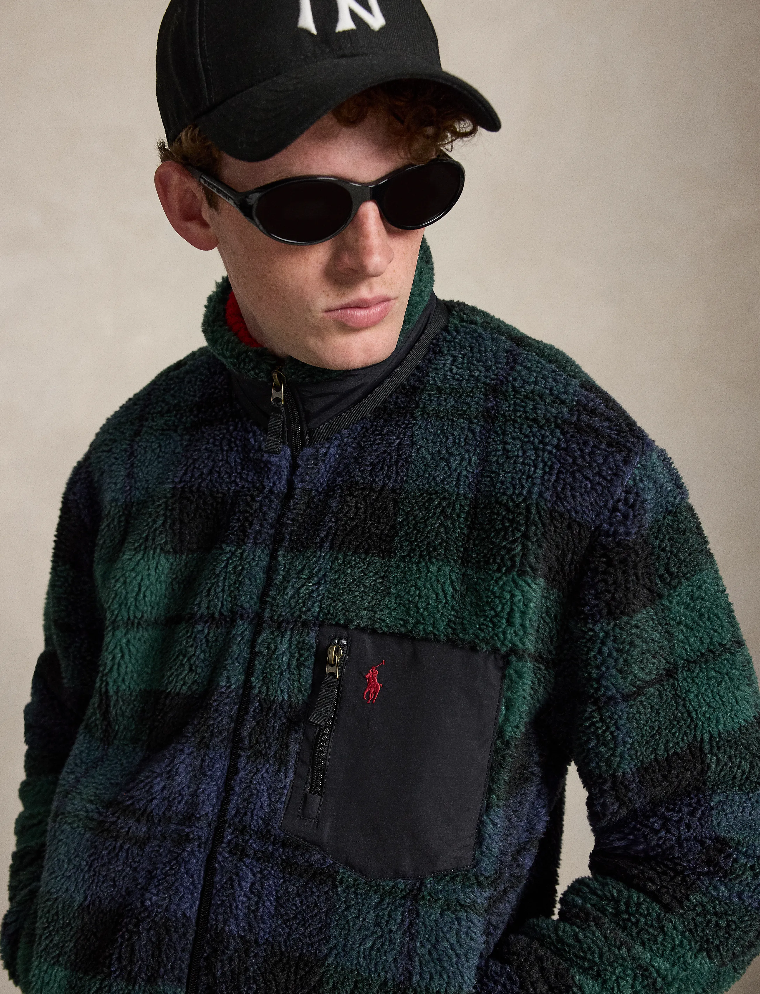 Polo Ralph Lauren - Plaid Pile Fleece Jacket - hybrid-jacken - blackwatch plaid - 5