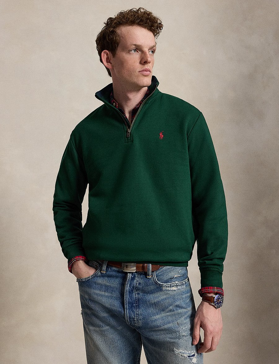 Polo Ralph Lauren - The RL Fleece Quarter-Zip Sweatshirt - poolpika lukuga džemprid - moss agate - 0