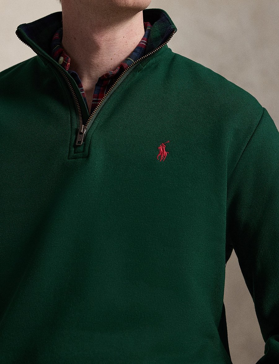 Polo Ralph Lauren - The RL Fleece Quarter-Zip Sweatshirt - poolpika lukuga džemprid - moss agate - 3