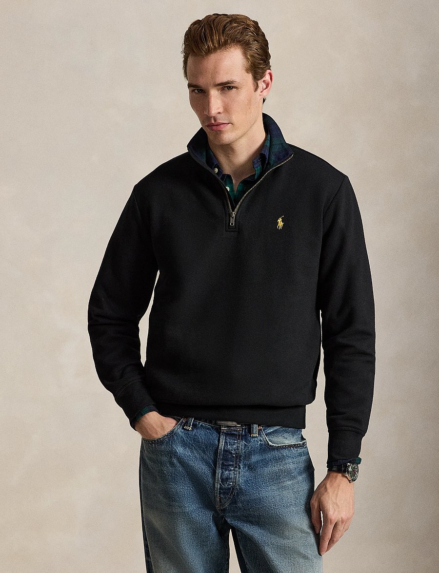 Polo Ralph Lauren - The RL Fleece Quarter-Zip Sweatshirt - poolpika lukuga džemprid - polo black - 0