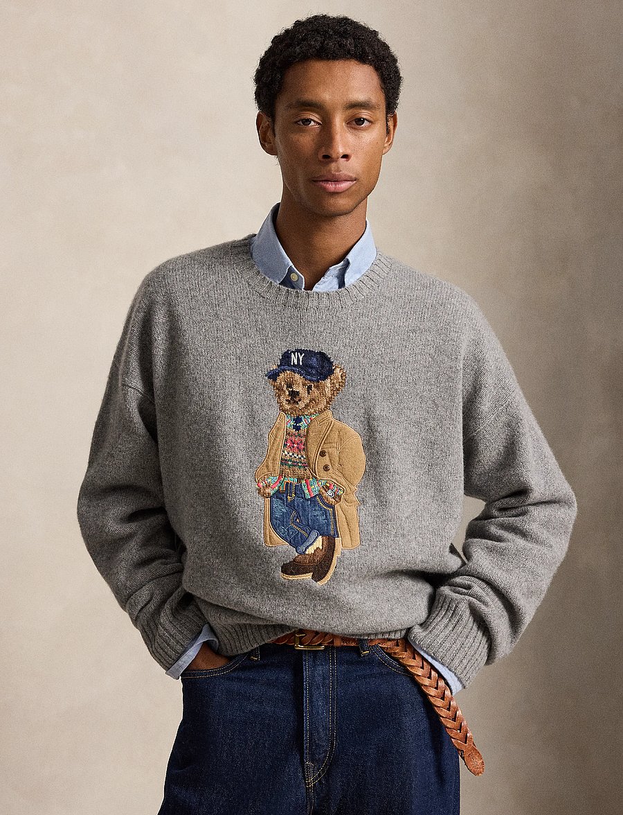 Polo Ralph Lauren - Relaxed Fit Polo Bear Sweater - grey combo - 0