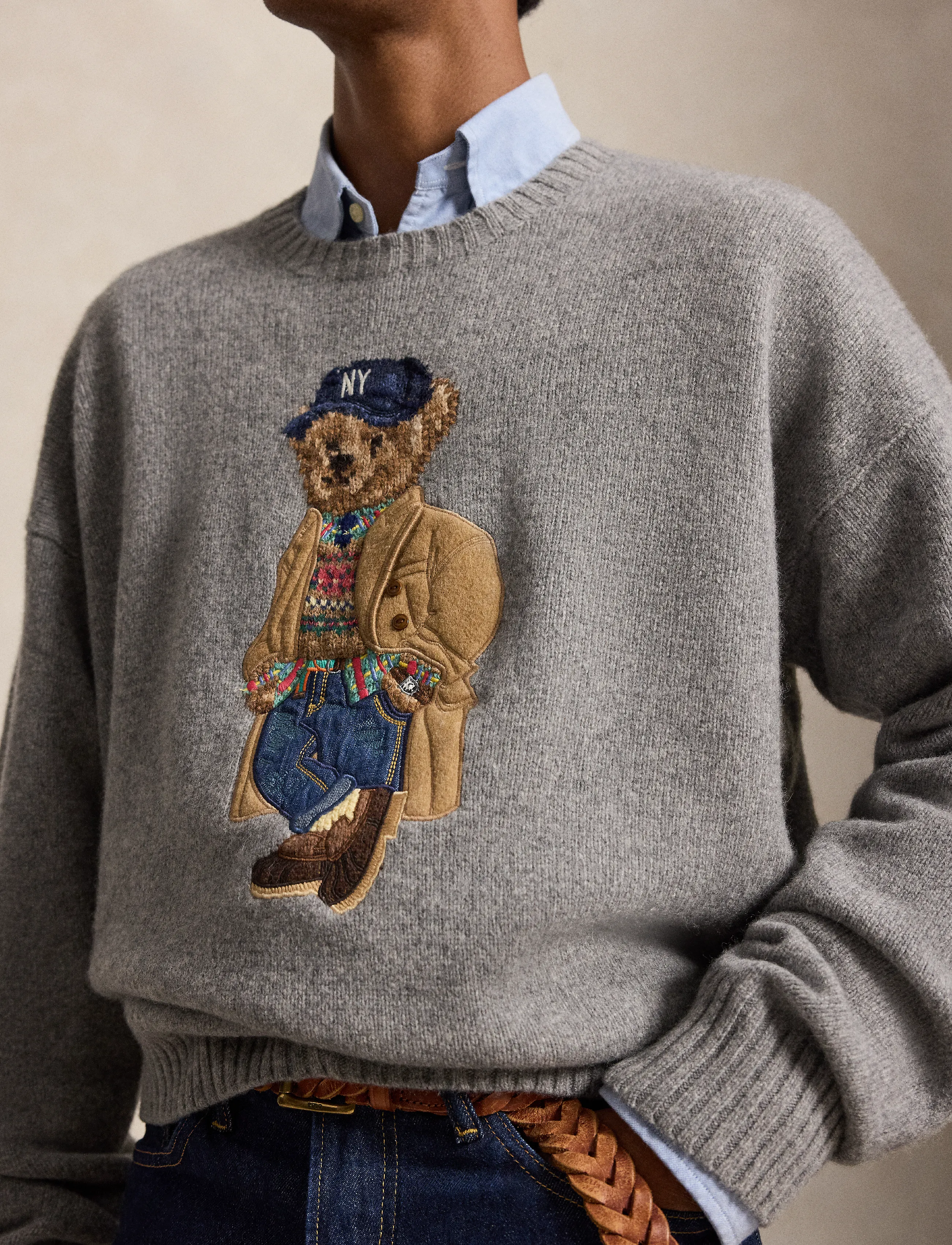 Polo Ralph Lauren - Relaxed Fit Polo Bear Sweater - grey combo - 5