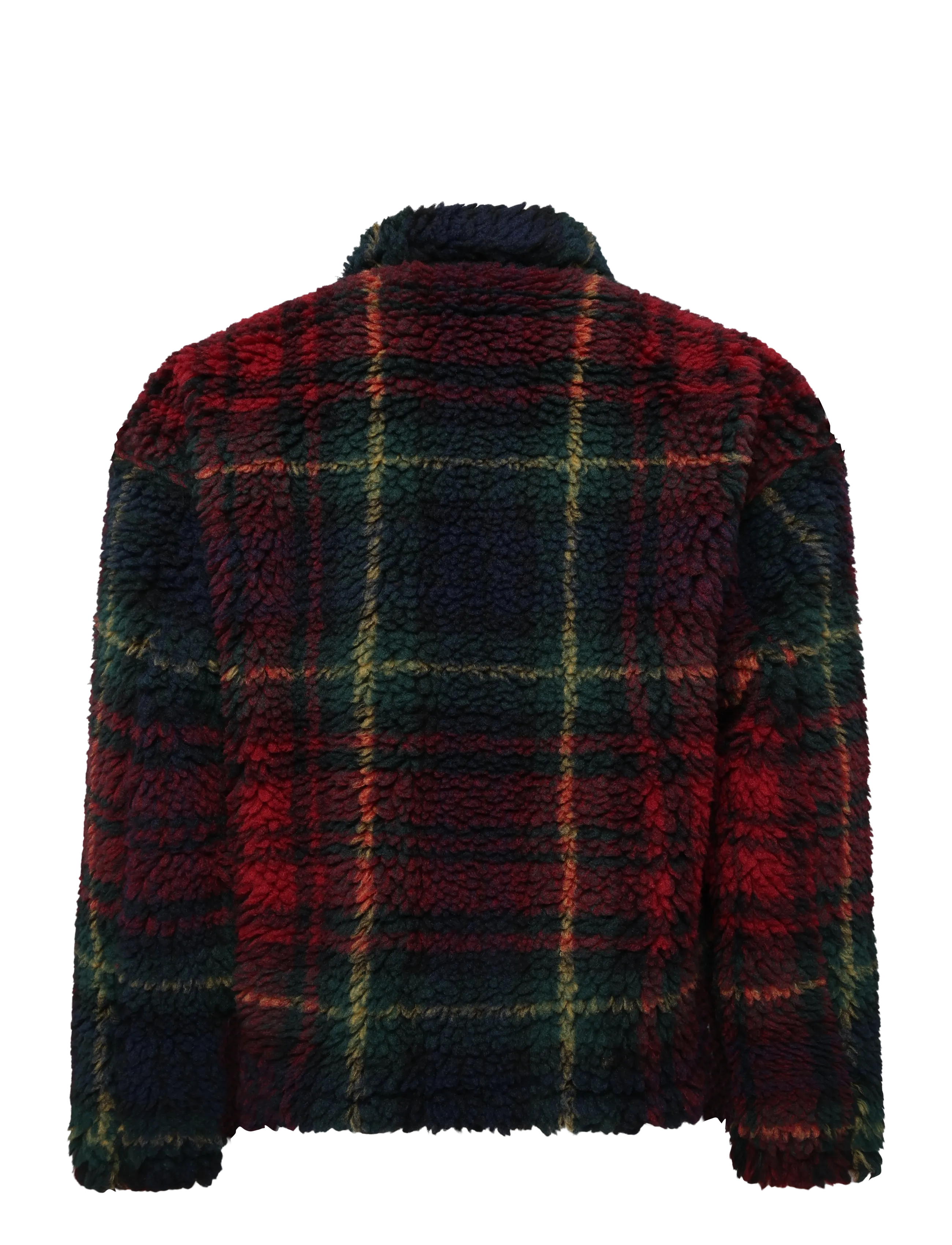 Polo Ralph Lauren - Relaxed Fit Plaid Pile Fleece Jacket - teddy peysur - macro holiday pla - 3
