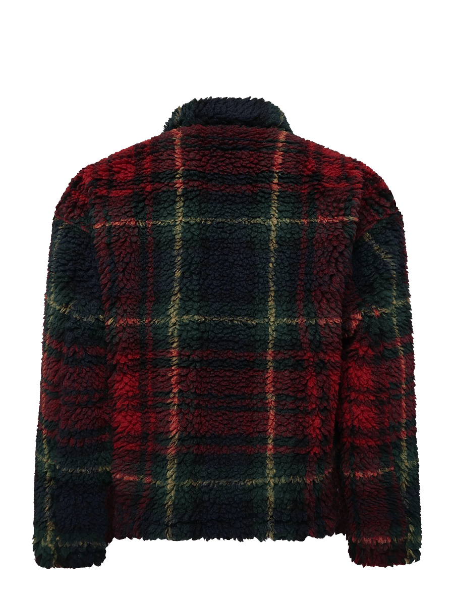 Polo Ralph Lauren - Relaxed Fit Plaid Pile Fleece Jacket - teddy peysur - macro holiday pla - 3