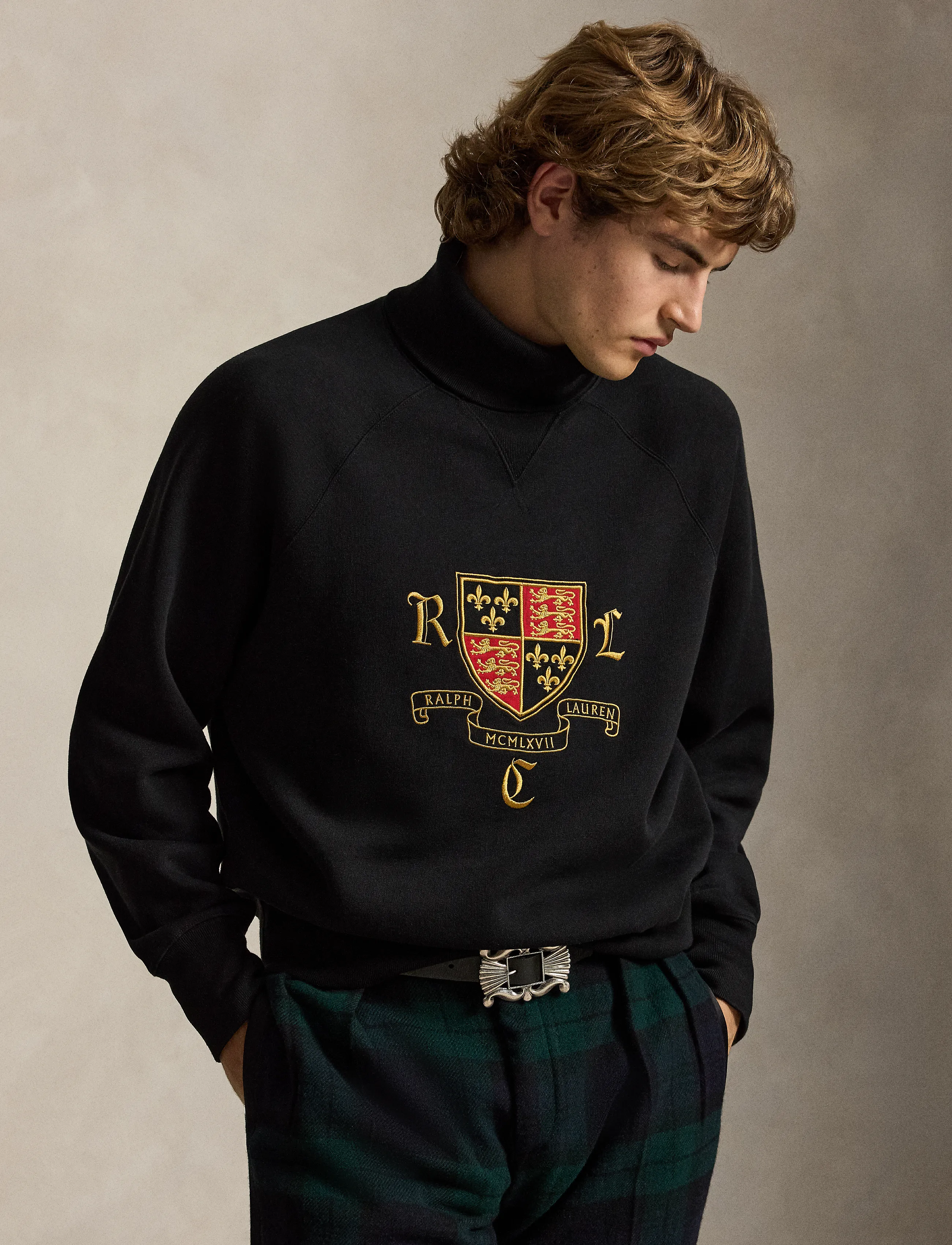 Polo Ralph Lauren Vintage Fit Turtleneck Sweatshirt - Preppy - POLO BLACK / black